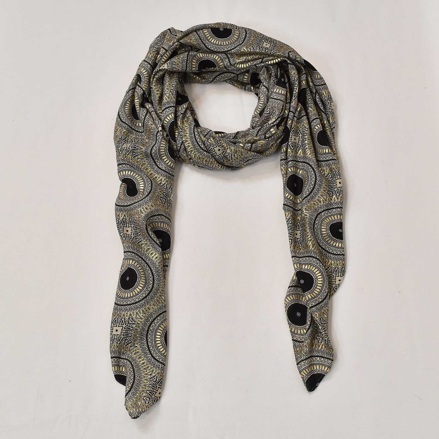 Black glitter printed scarf