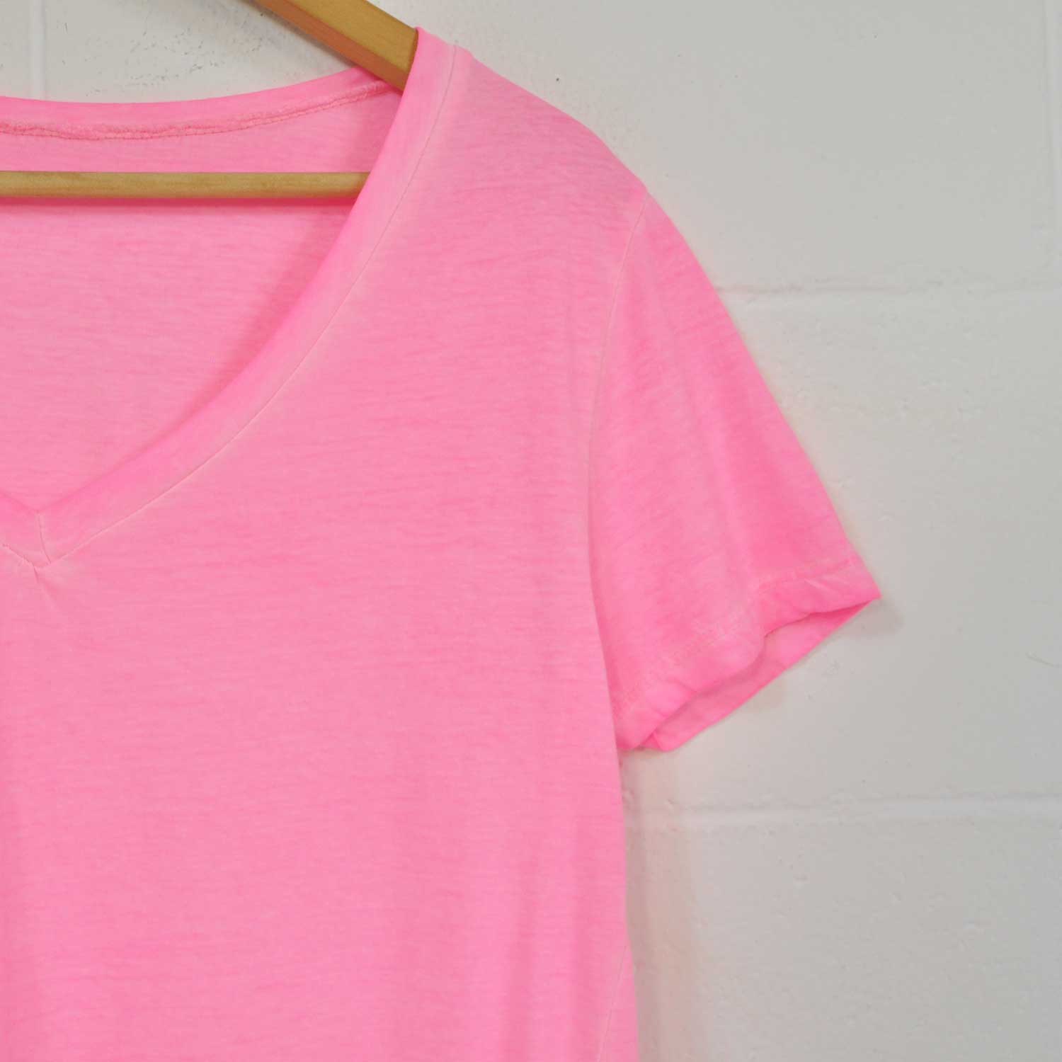 T-shirt rose fluor basique