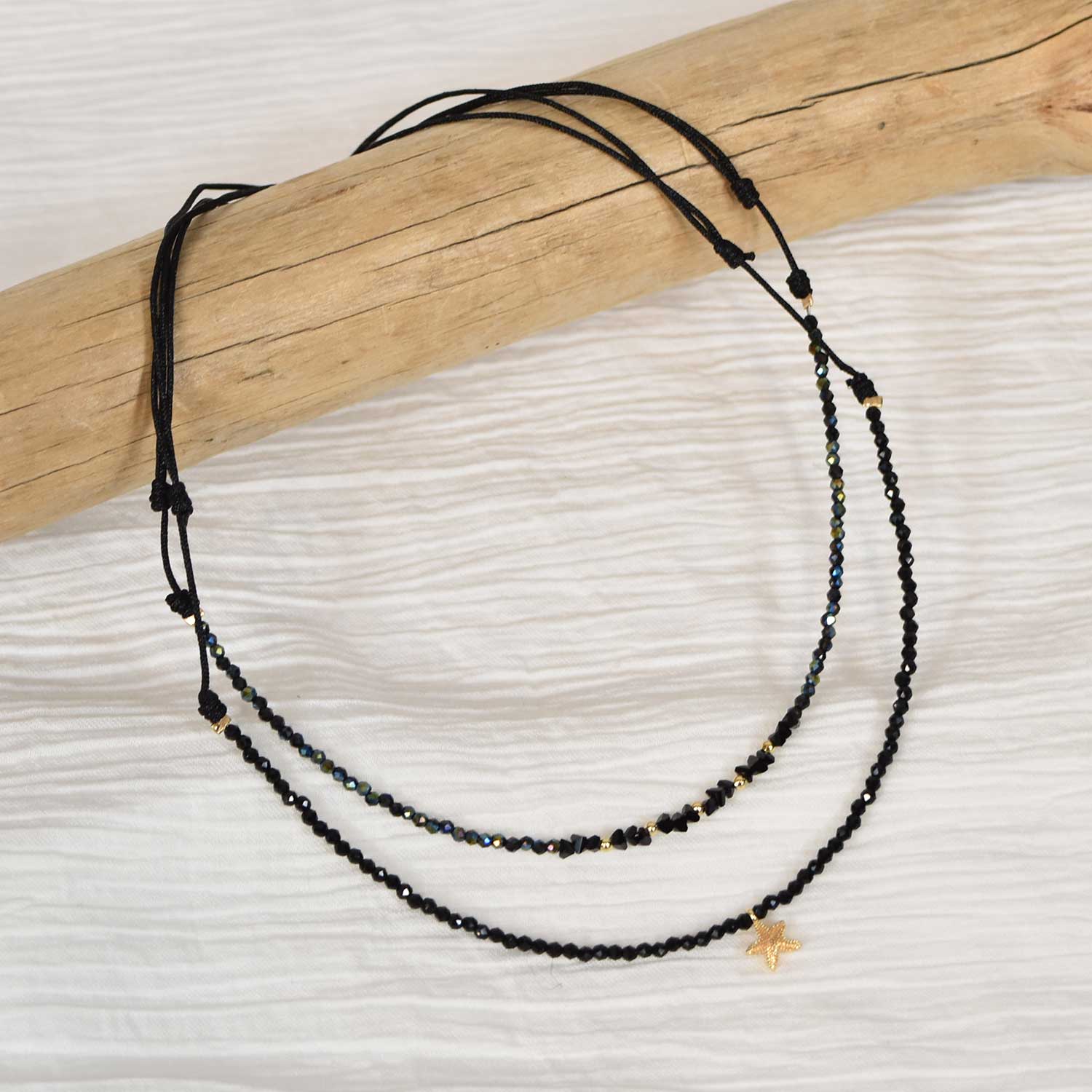 Collier étoile de mer noir