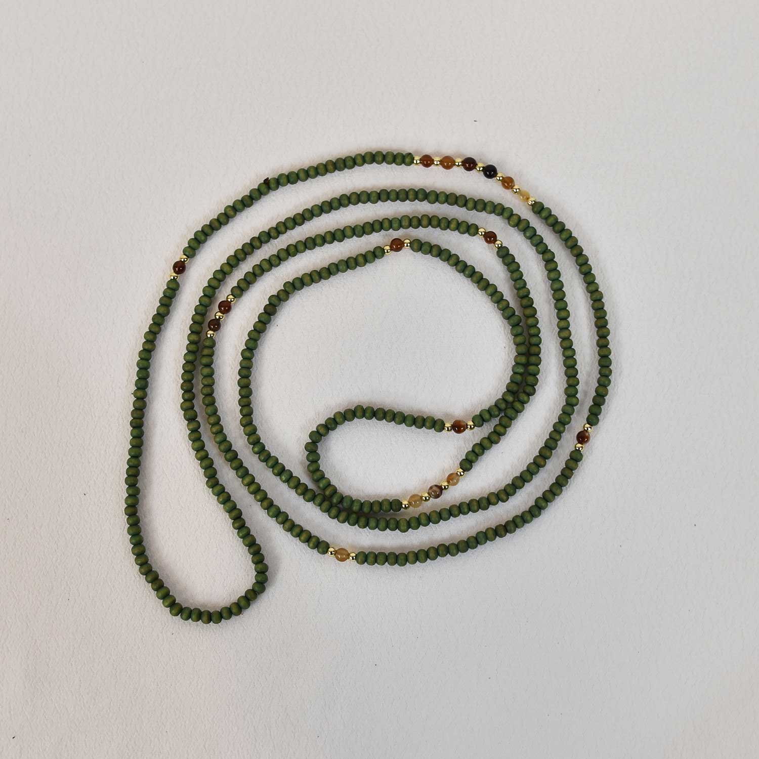 Collier de perles longue vert