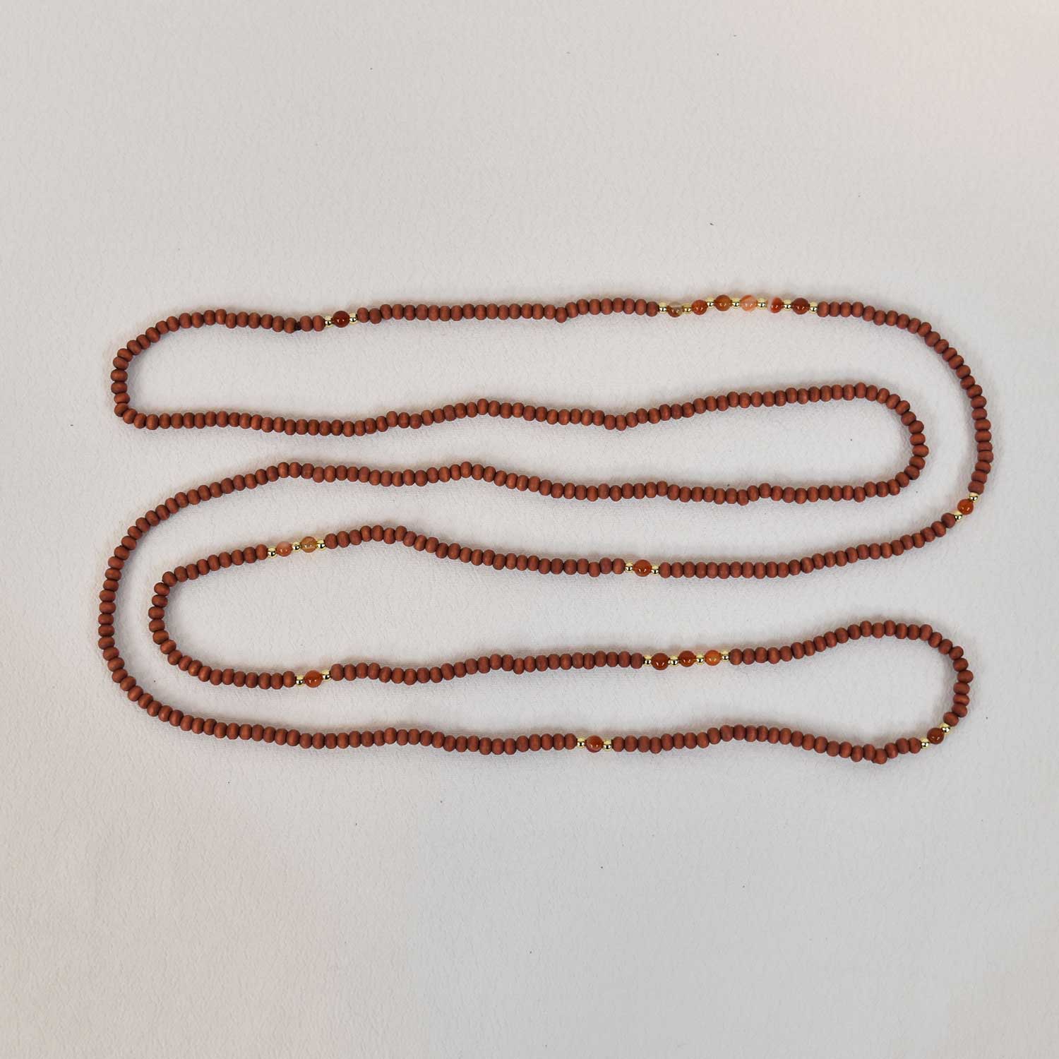 Red long beads necklace