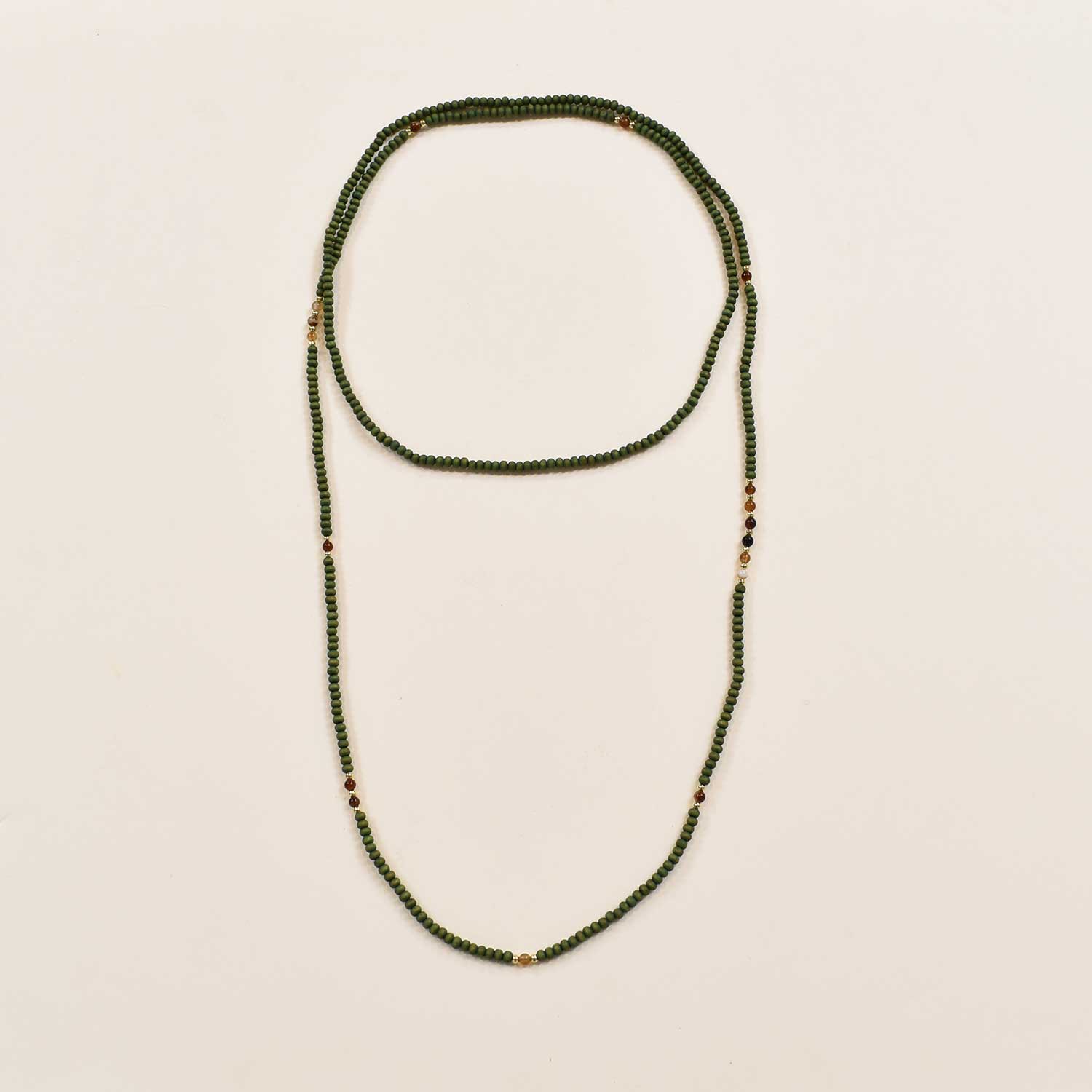 Collier de perles longue vert