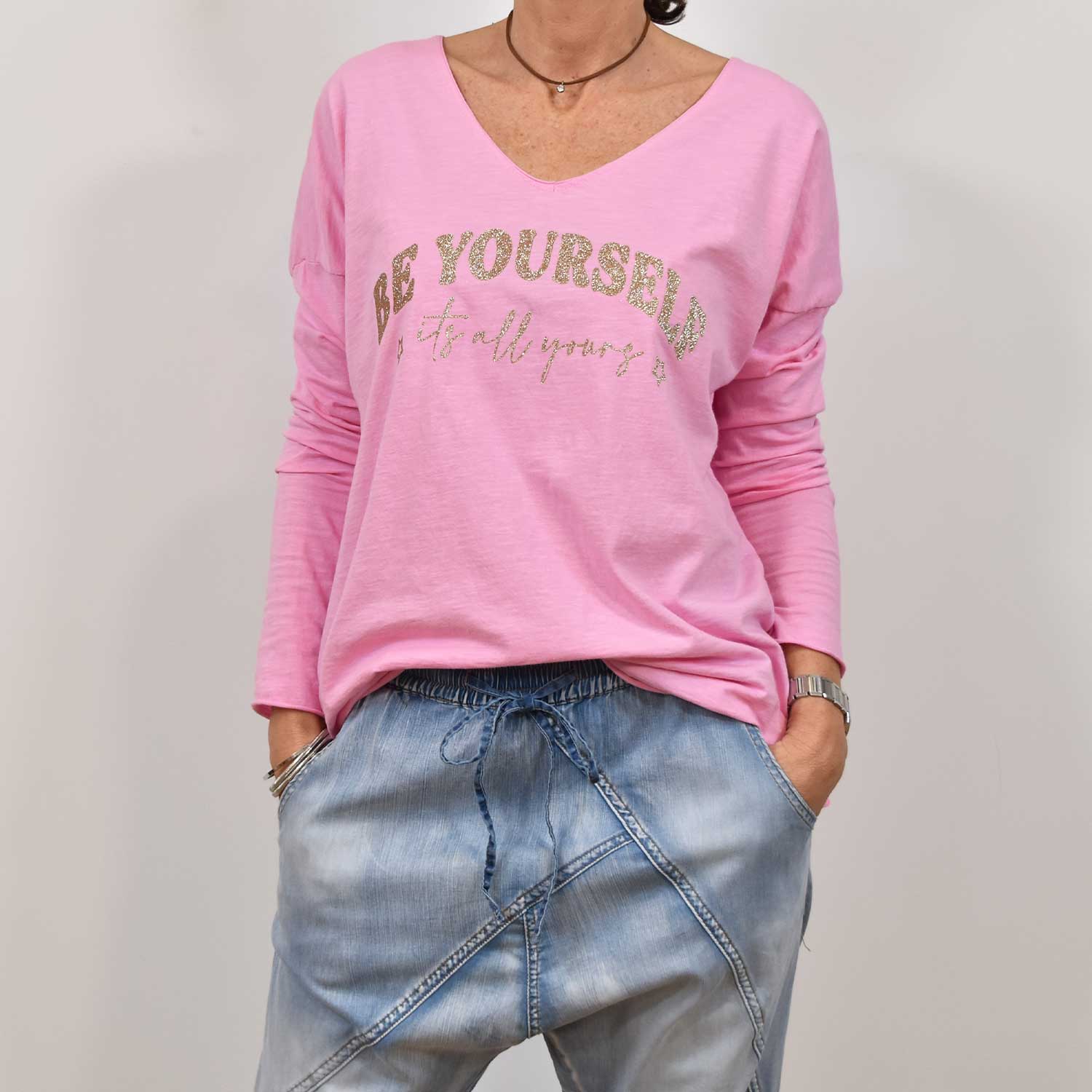 T-shirt 'Be Yourself' rose