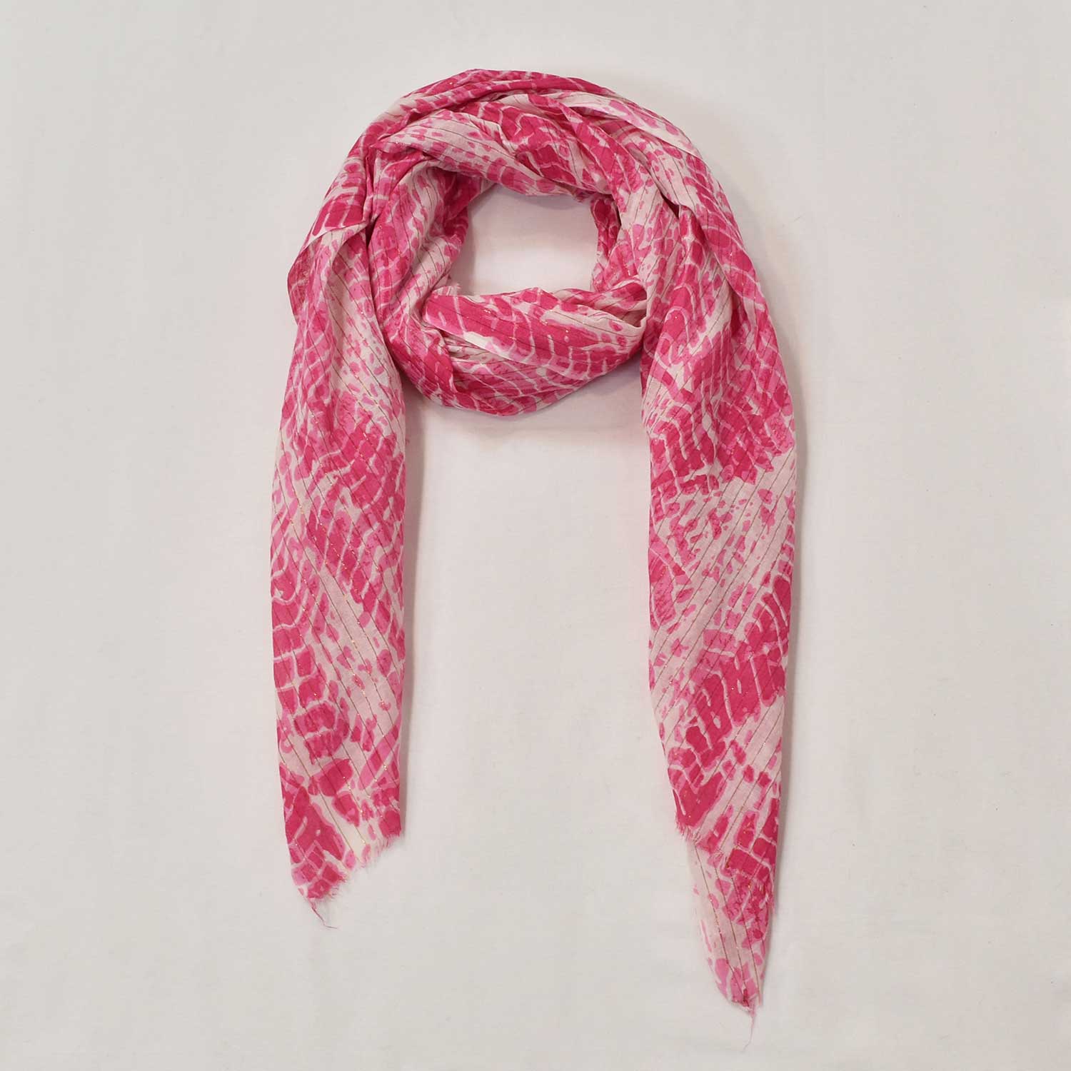 Pink shiny tie dye scarf