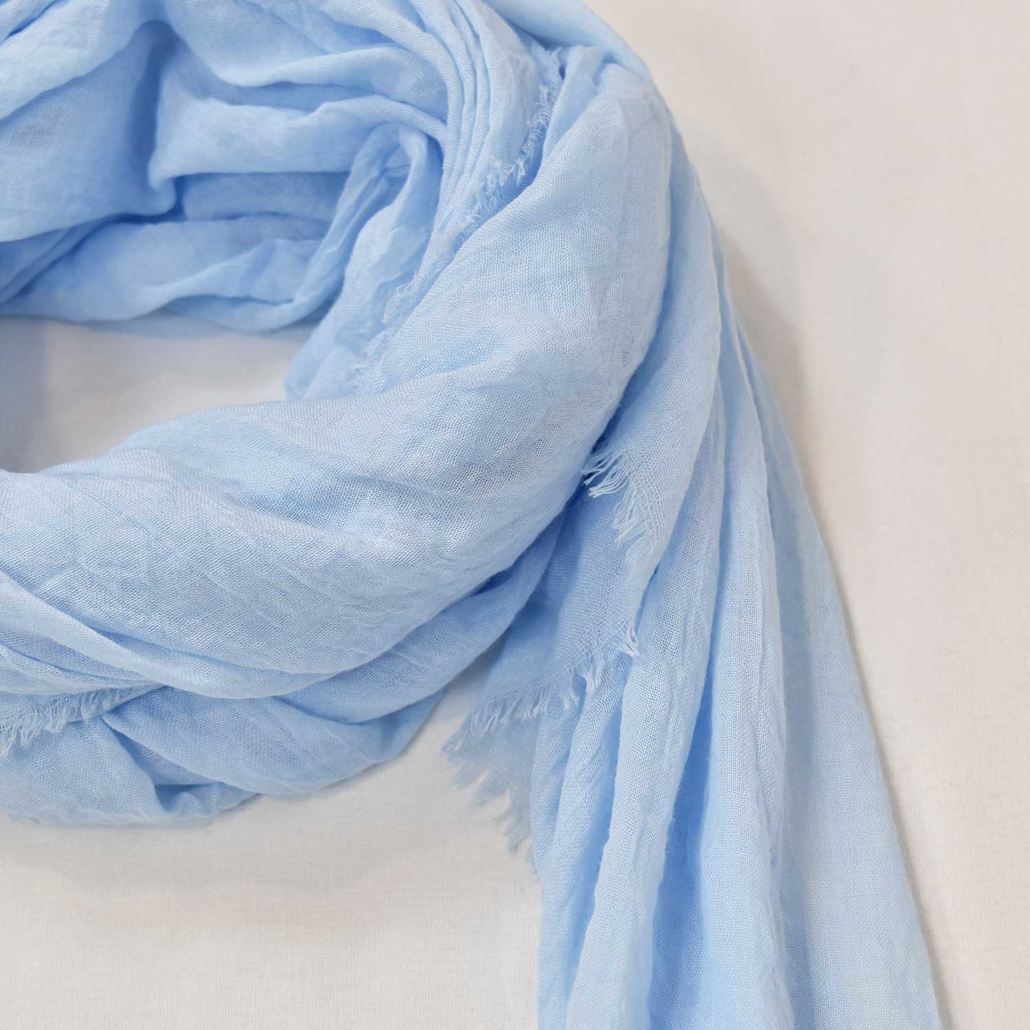blue light Plain frayed scarf