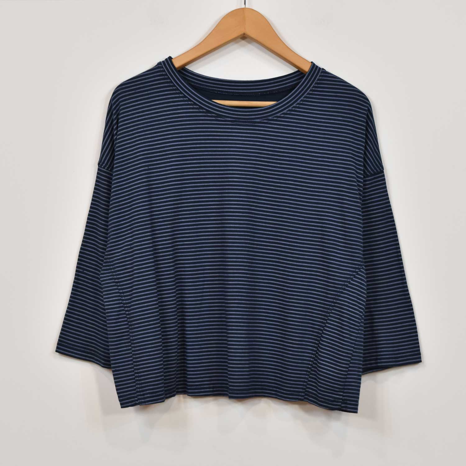 Blue cotton stripes t-shirt