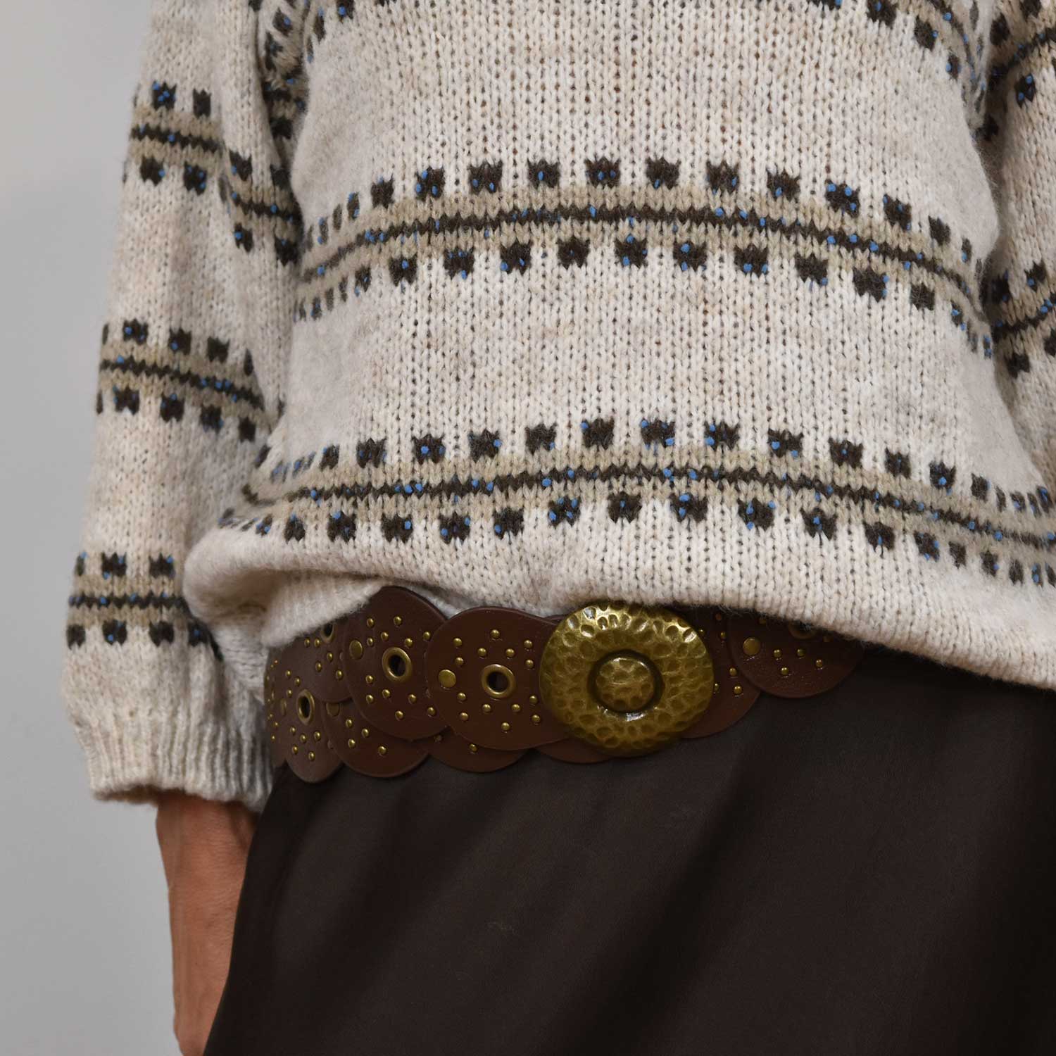 Brown boho belt