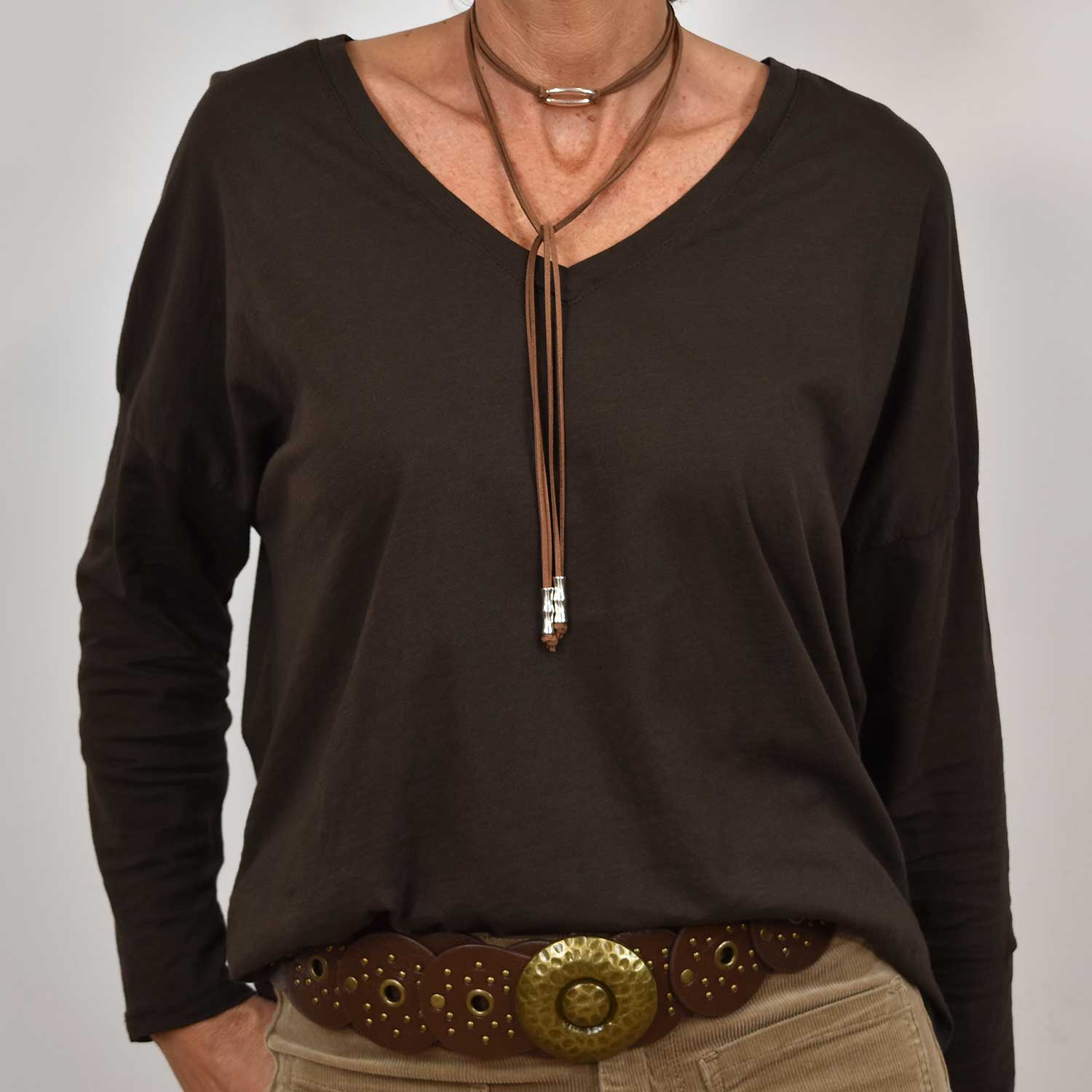 Brown long básic T-shirt