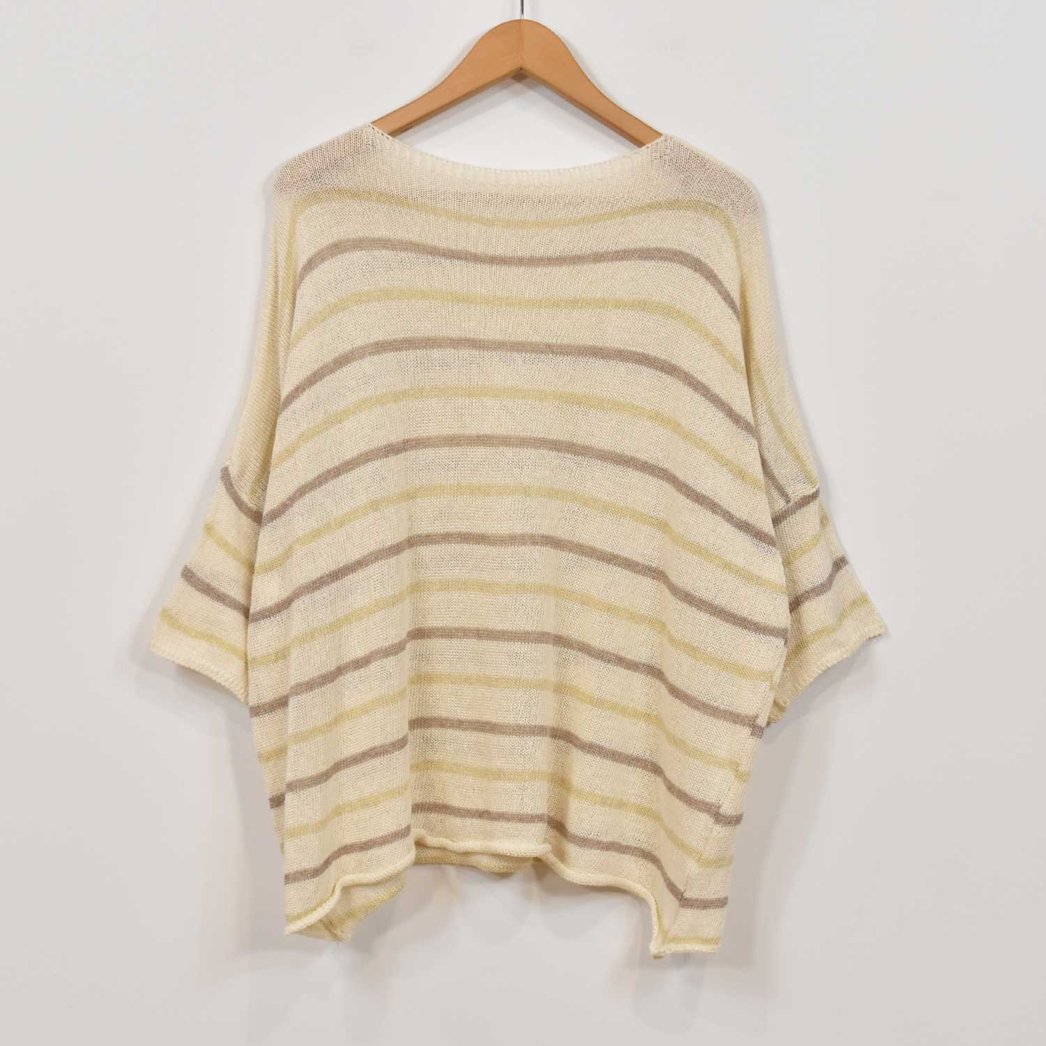 Pull a rayures beige