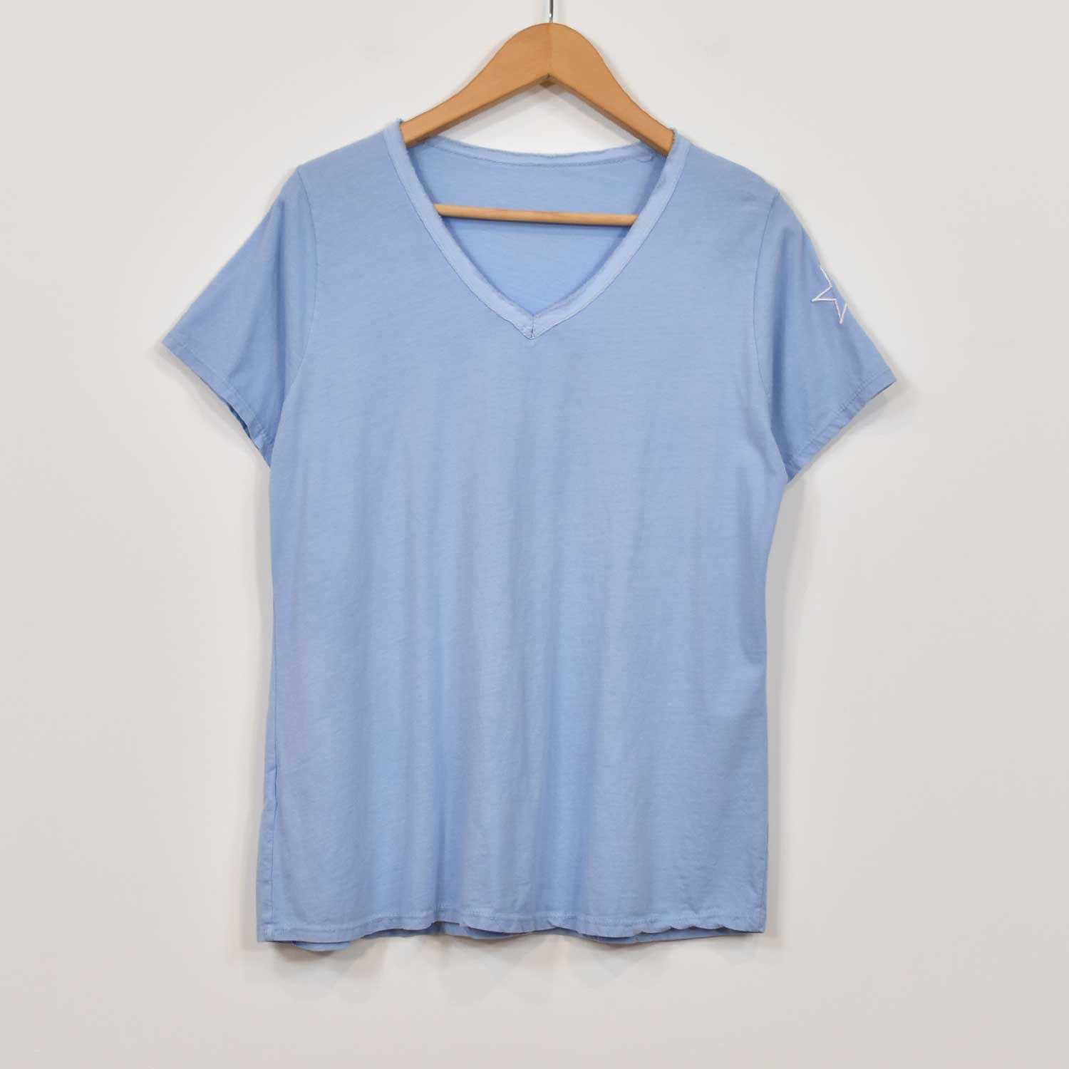 T-shirt étoilé bleu marin a manches