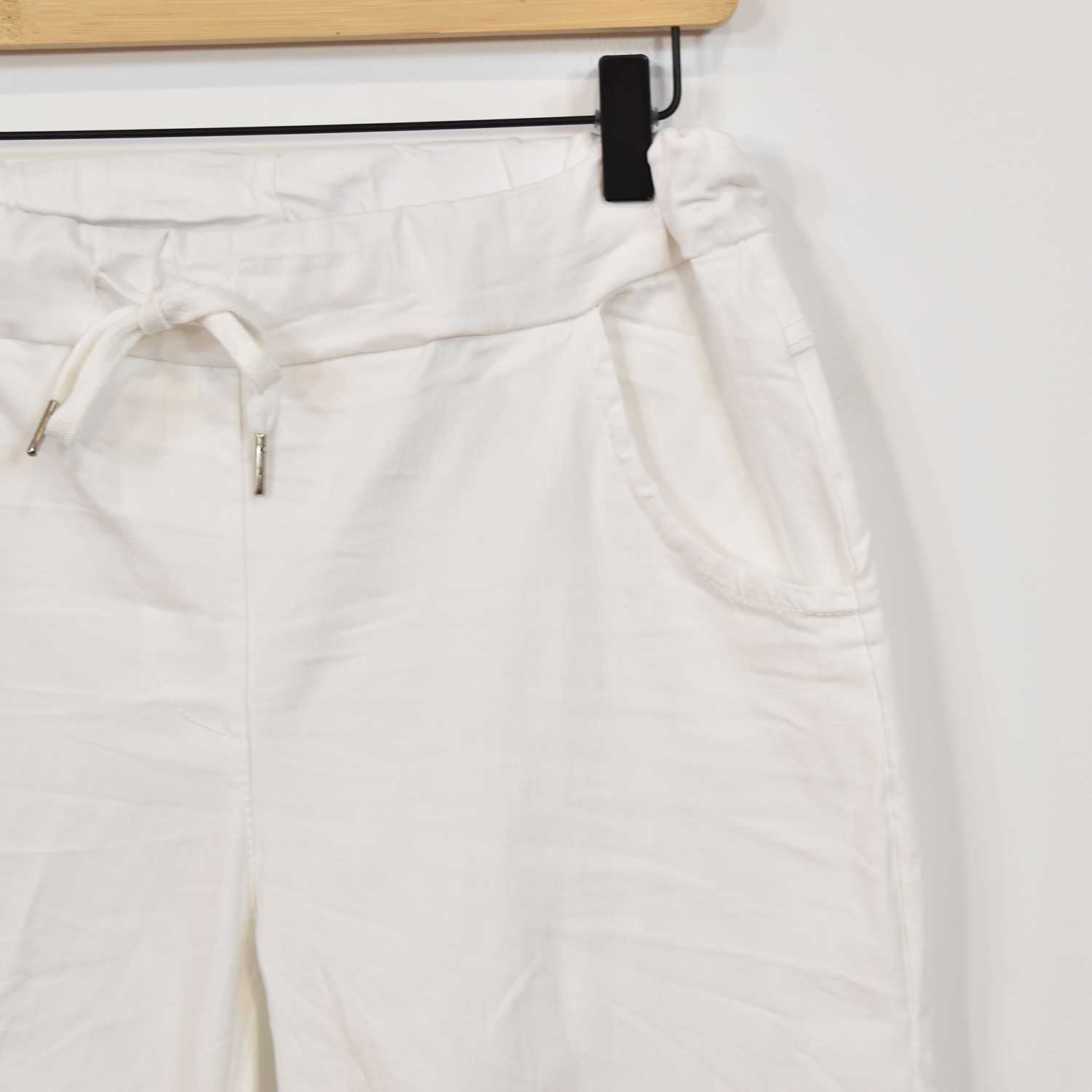 White elastic pants