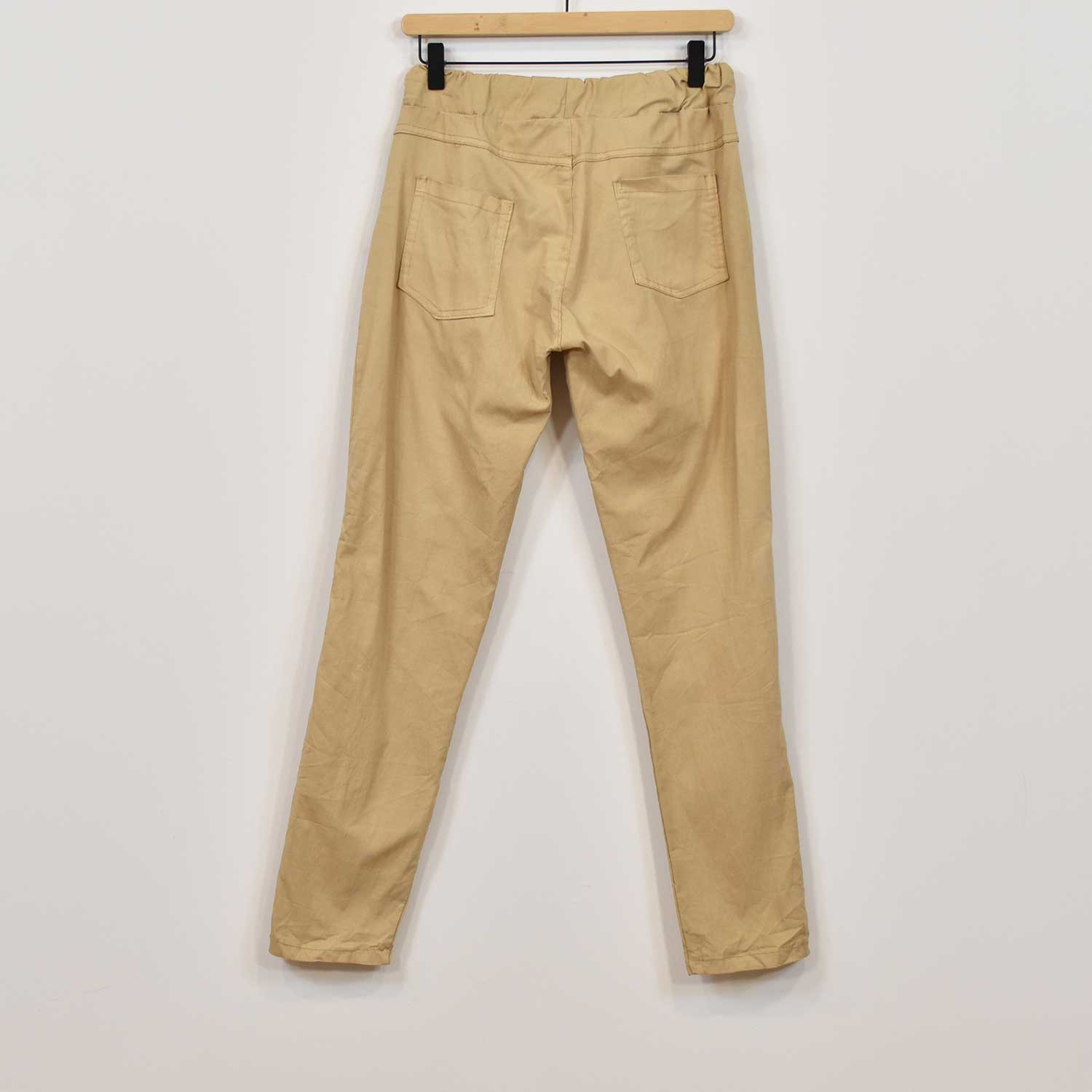 Pantalon élastique beige