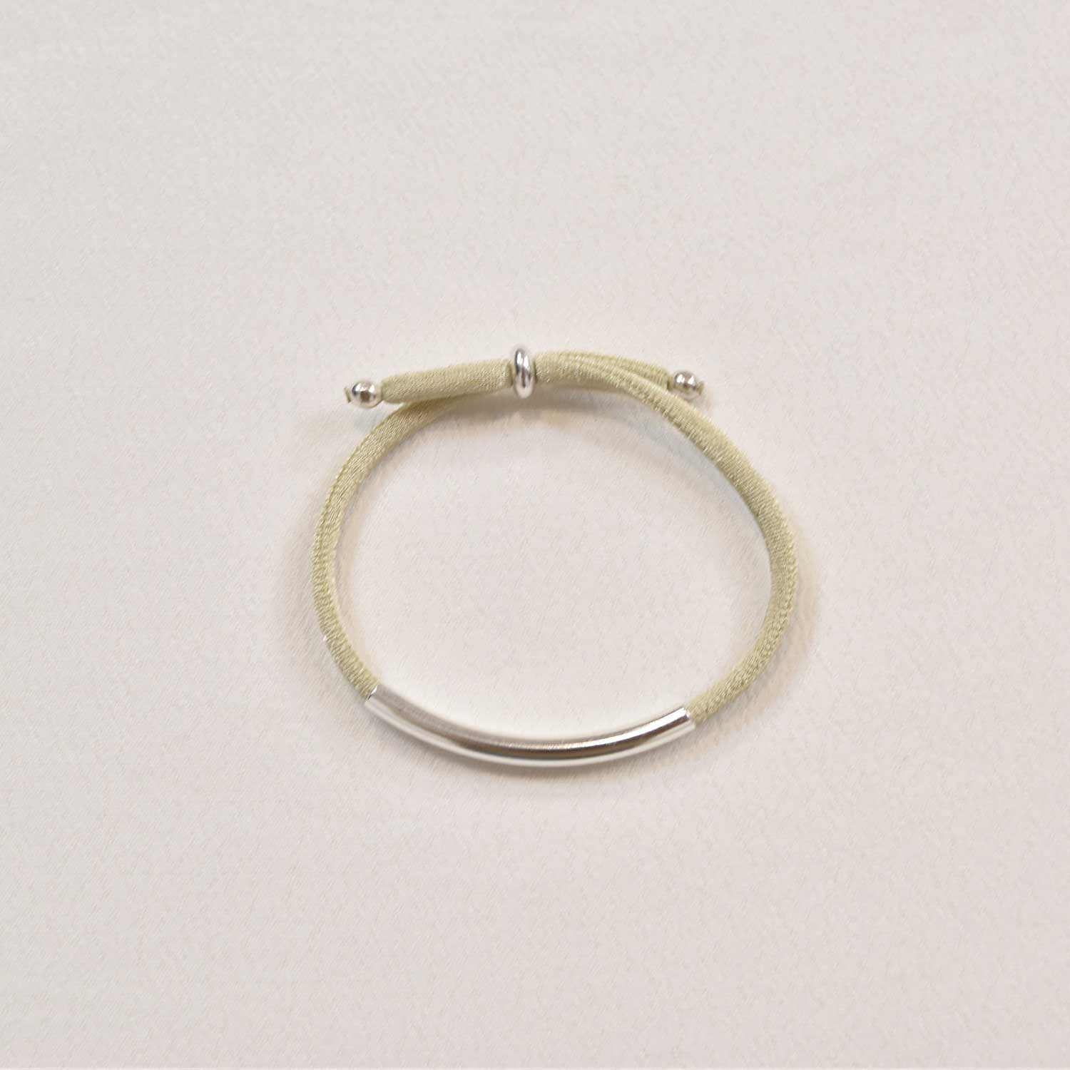 Bracelet élastique tube beige