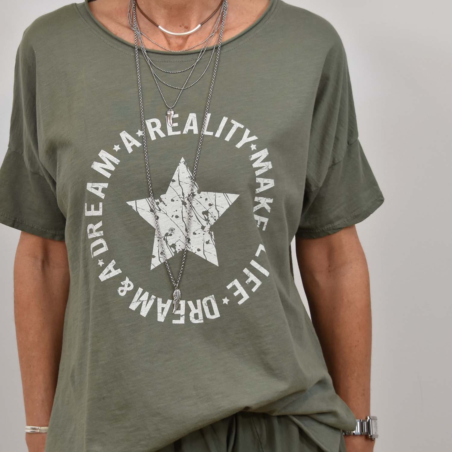 Kaki 'Dream' star t-shirt