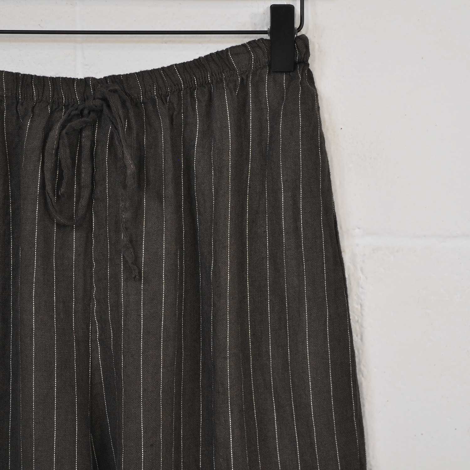 Brown stripes linen pants