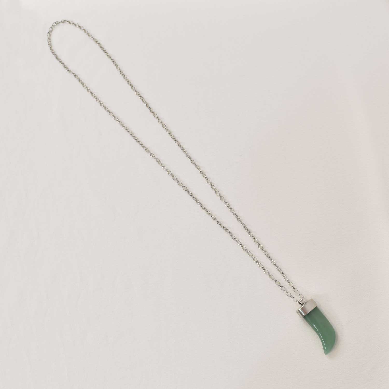 Green horn necklace