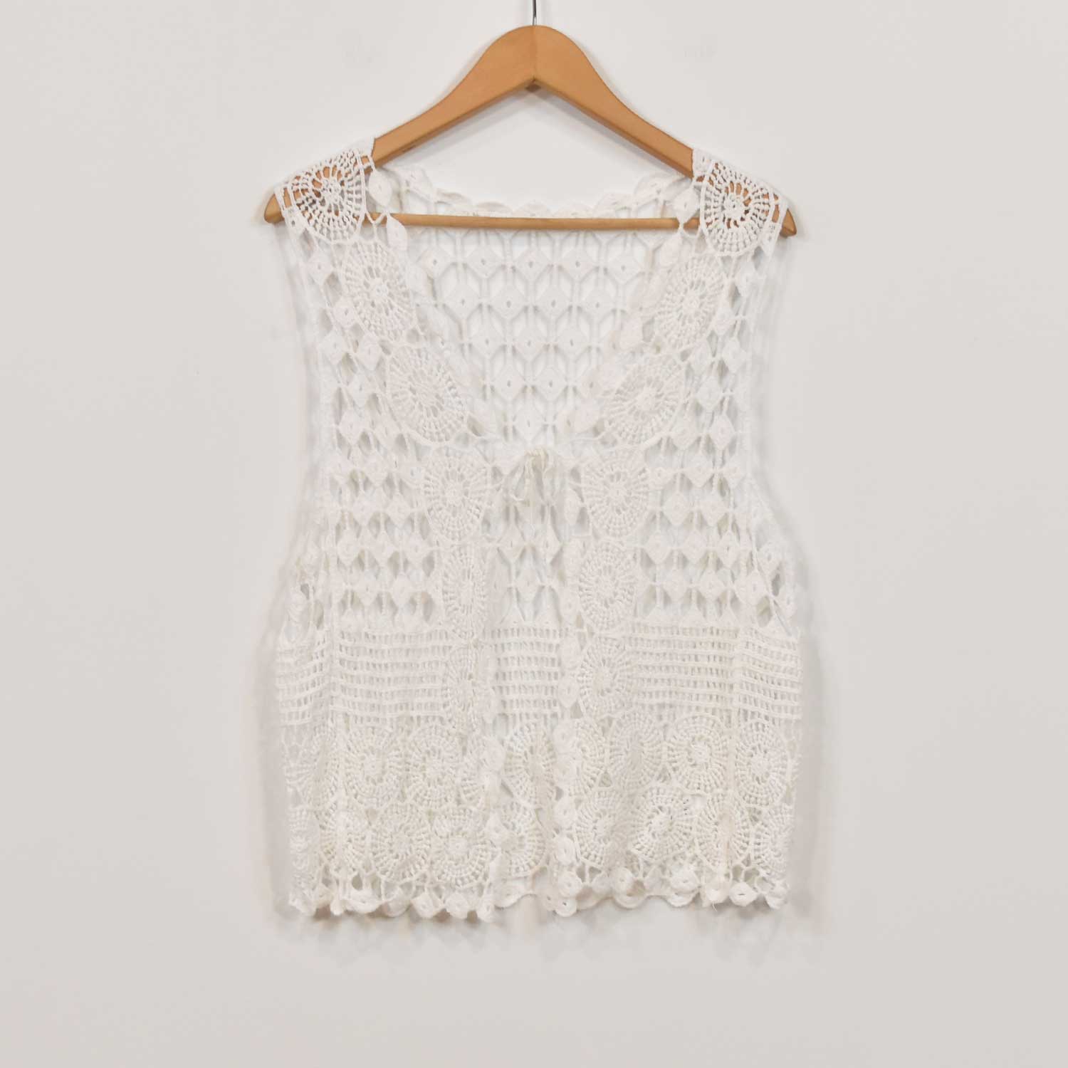 White crochet waistcoat
