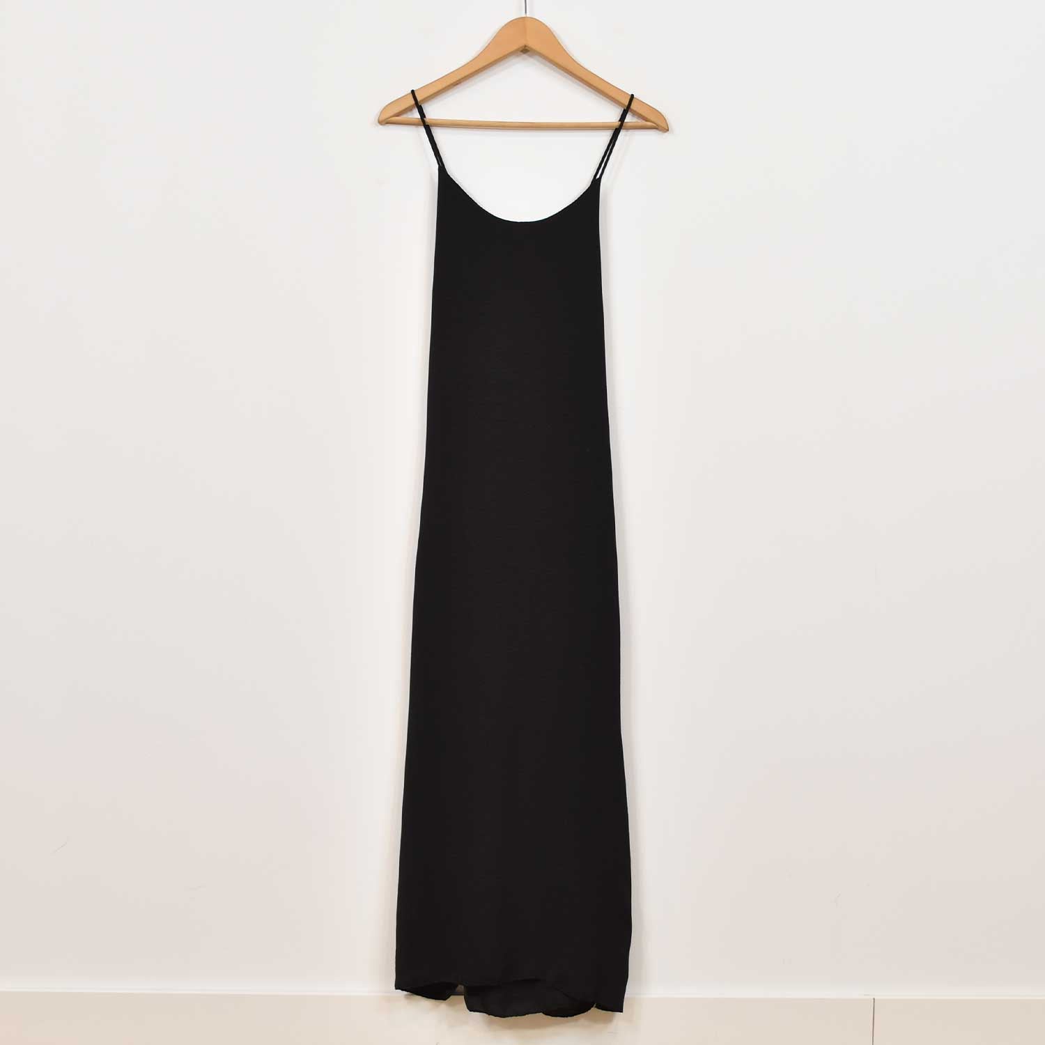 Black cross strapless dress