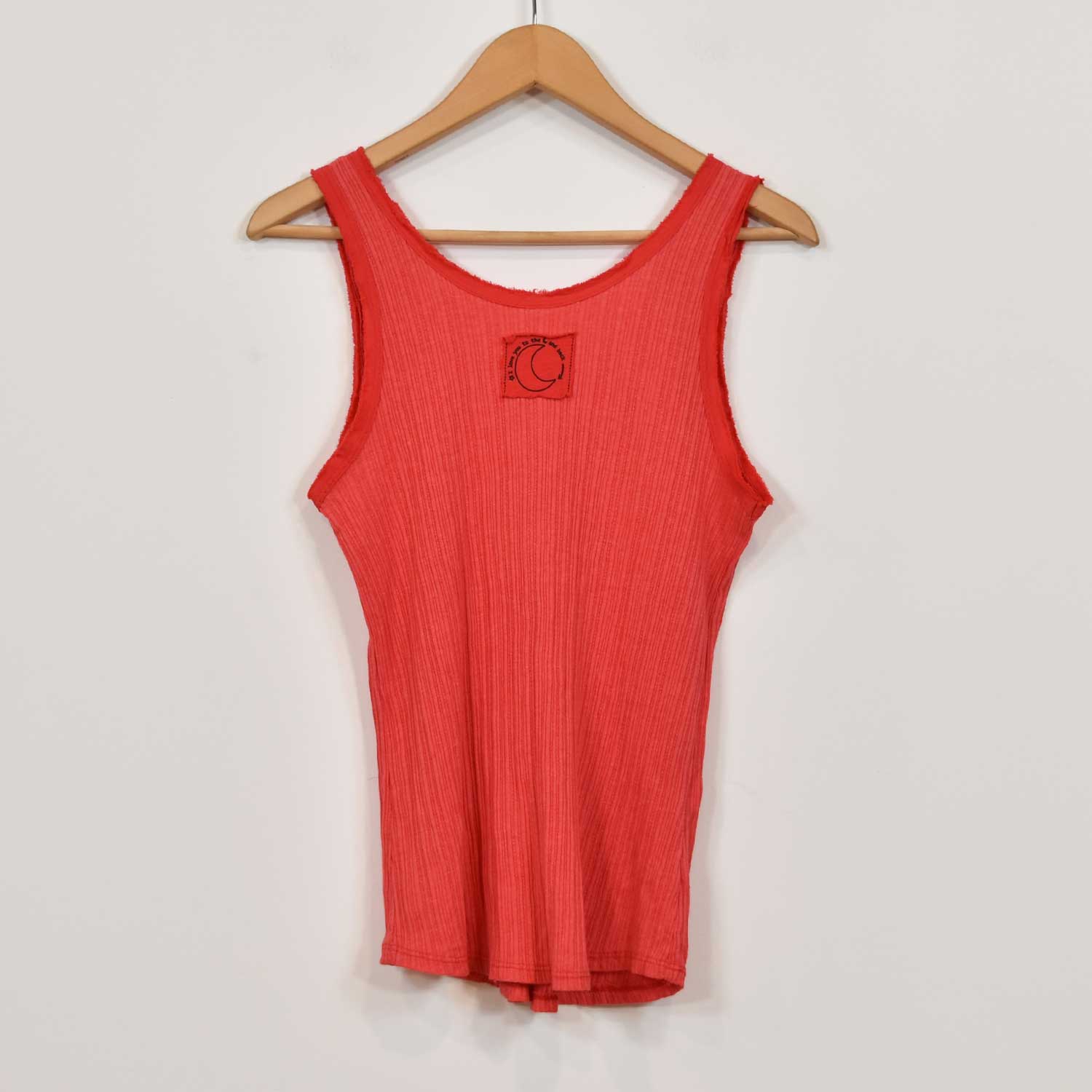 Red texture strap tank
