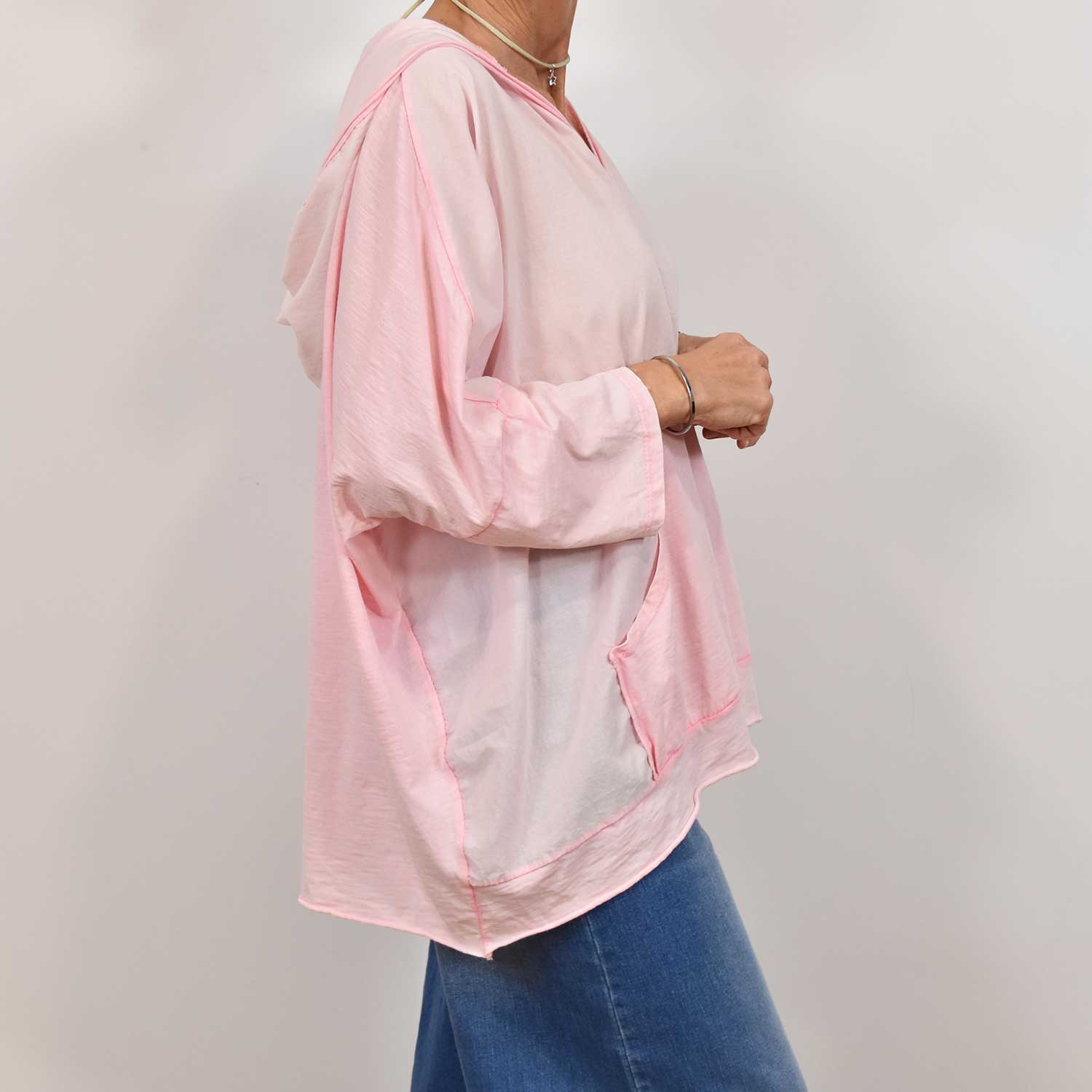 Pink oversize seams hoodie