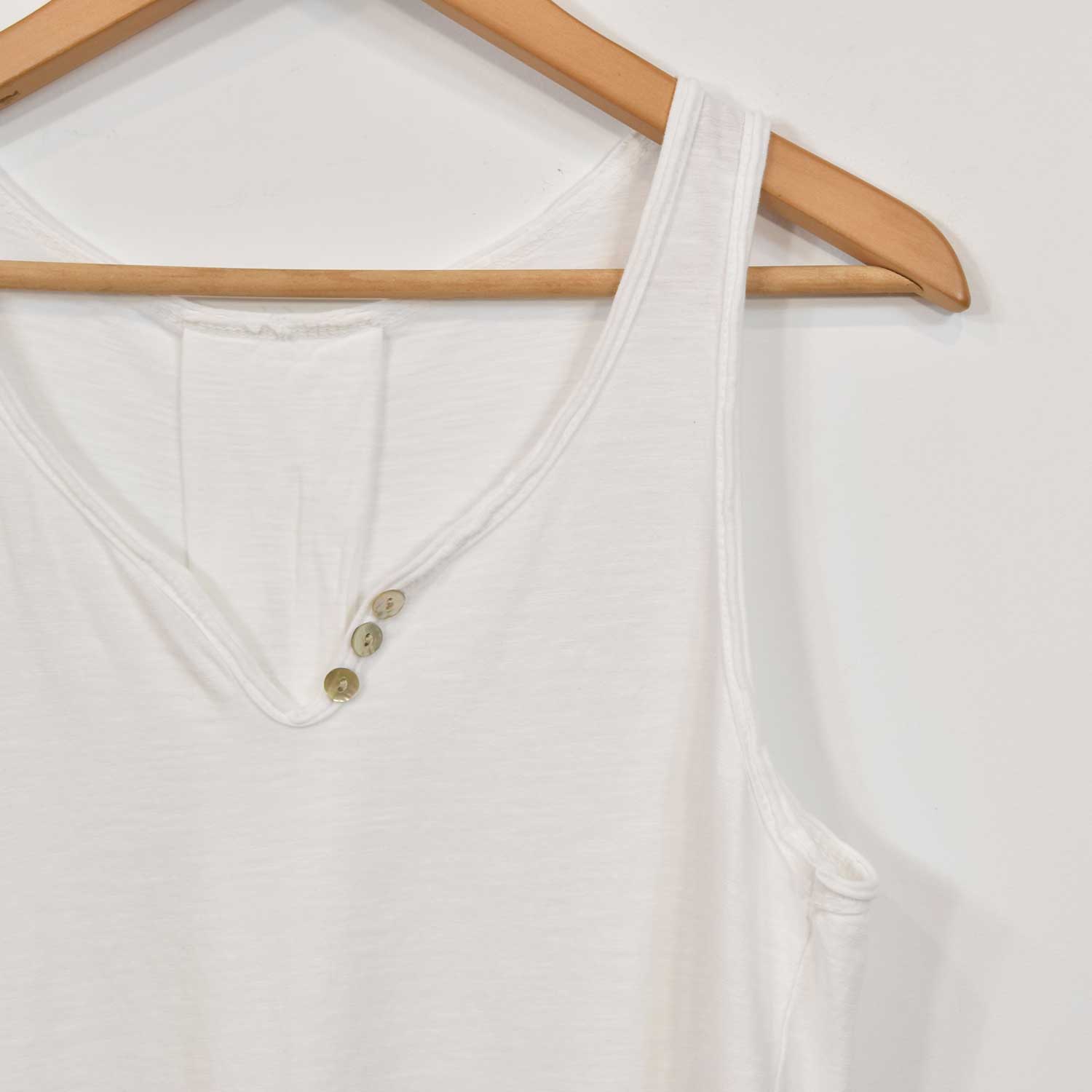 White buttons tank top