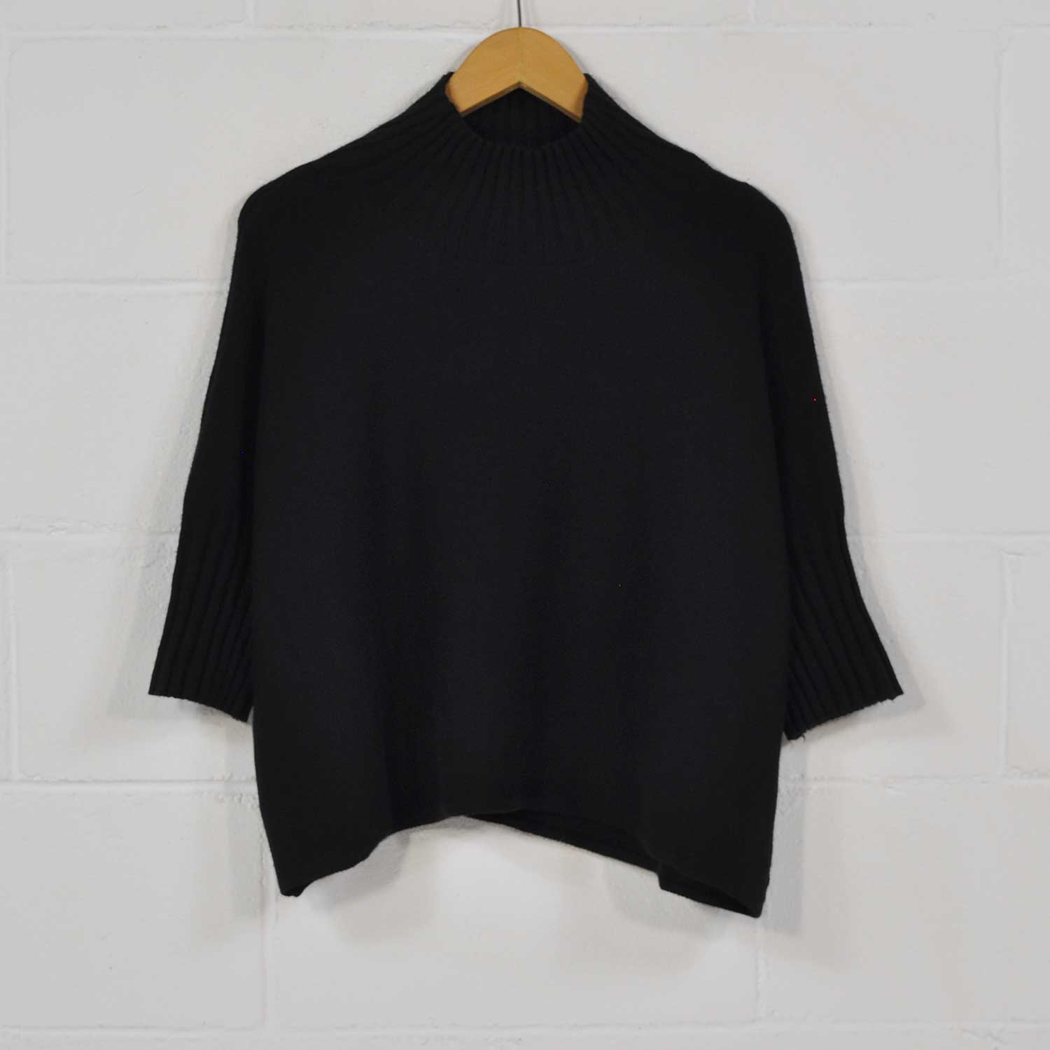 Black chimney neck sweater