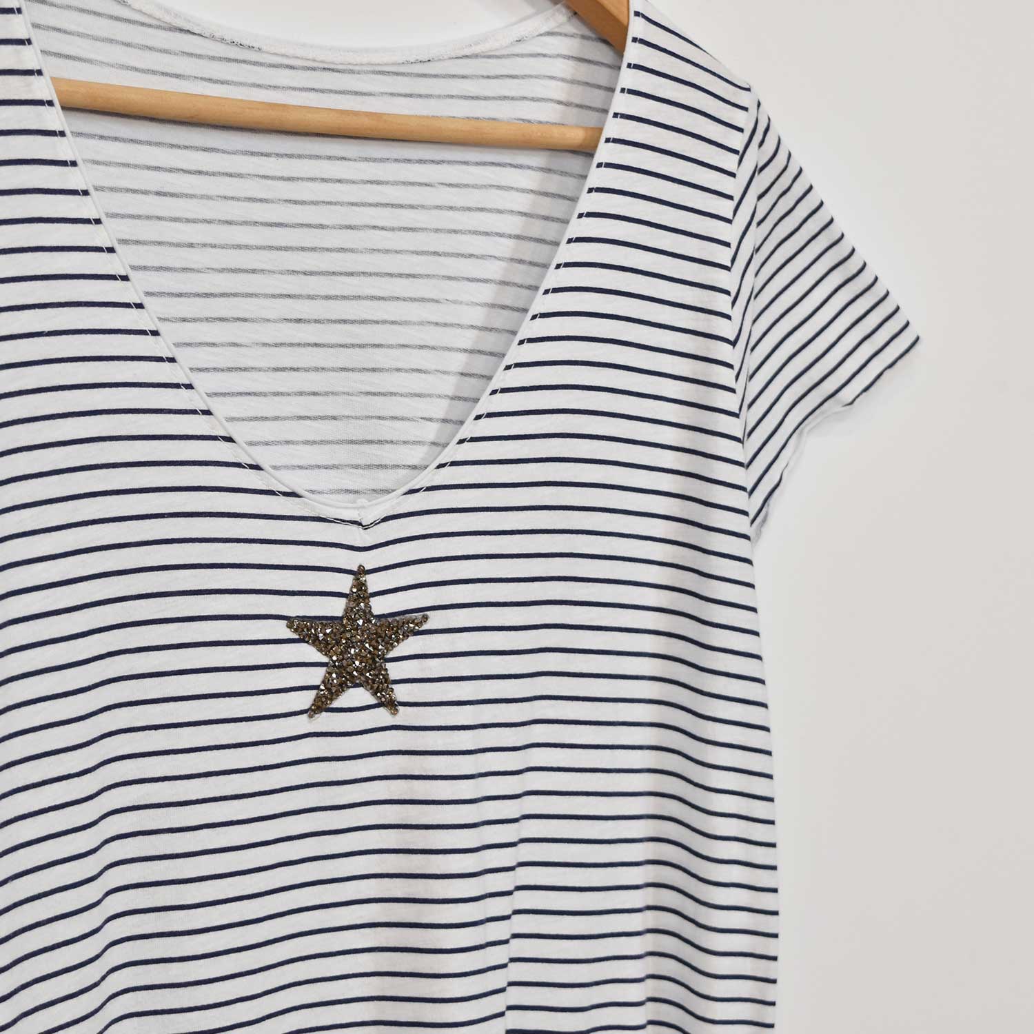 Star dress with navy stripes