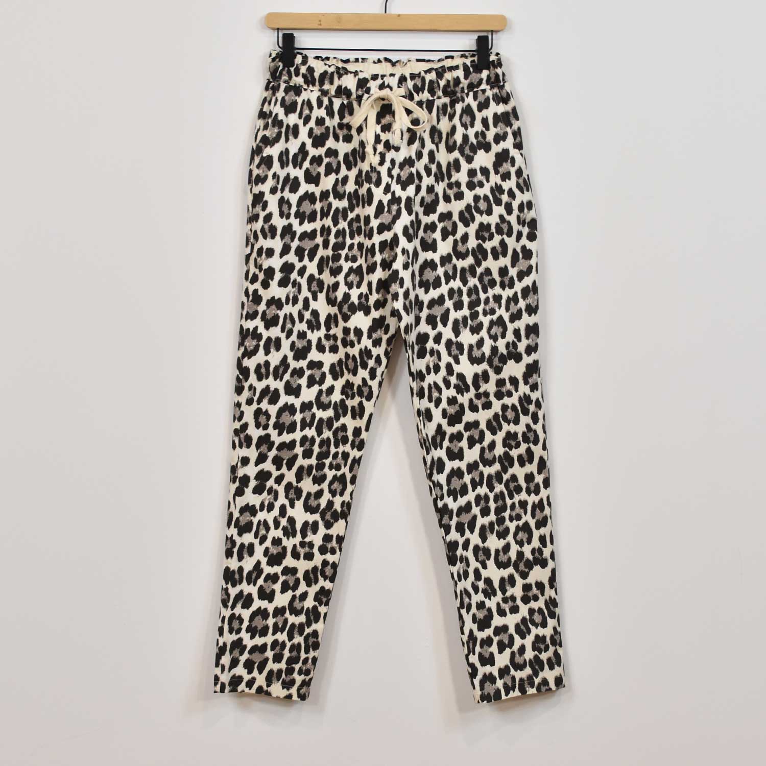 Grey leopard jogger pants