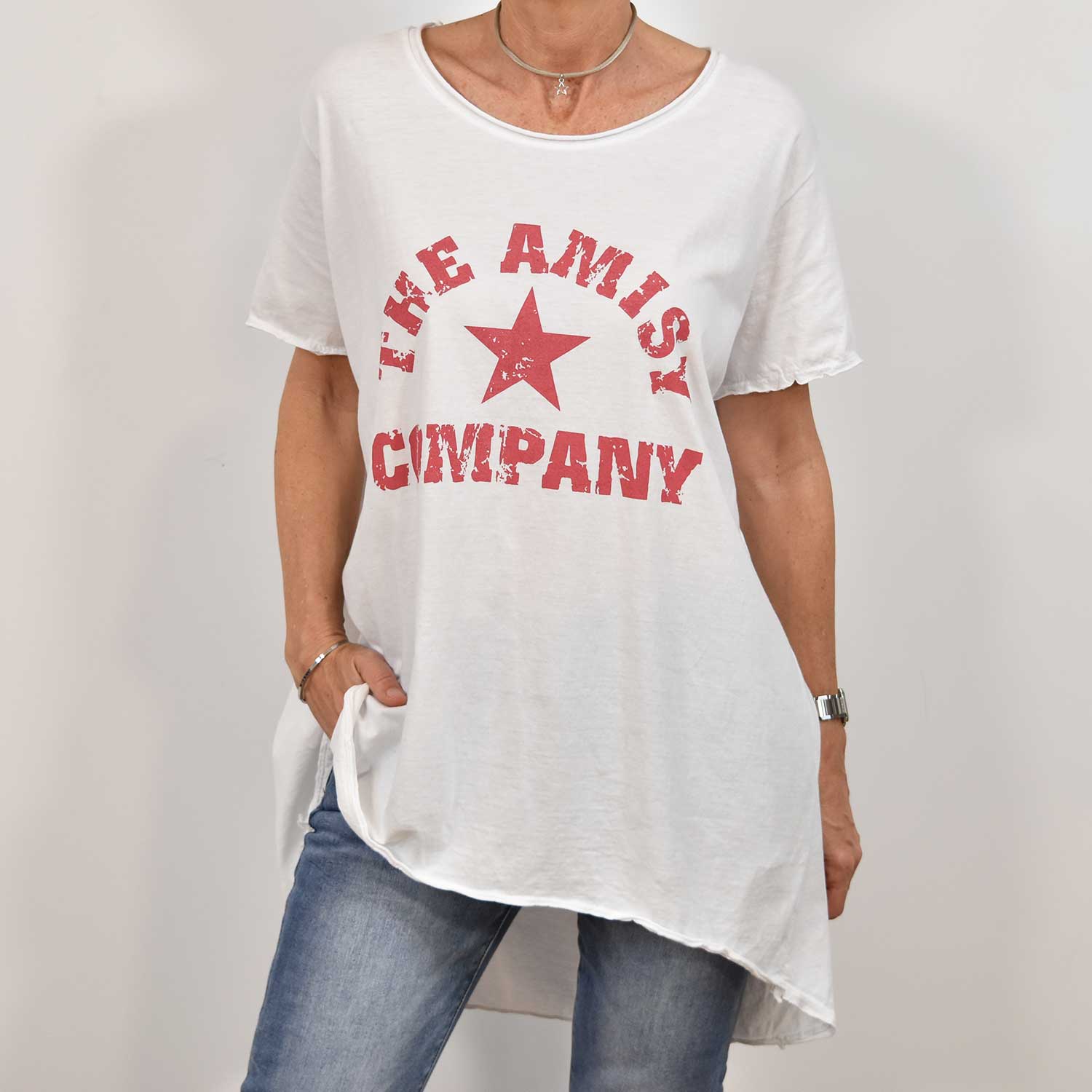 T-shirt asymétrique Amisy blanc