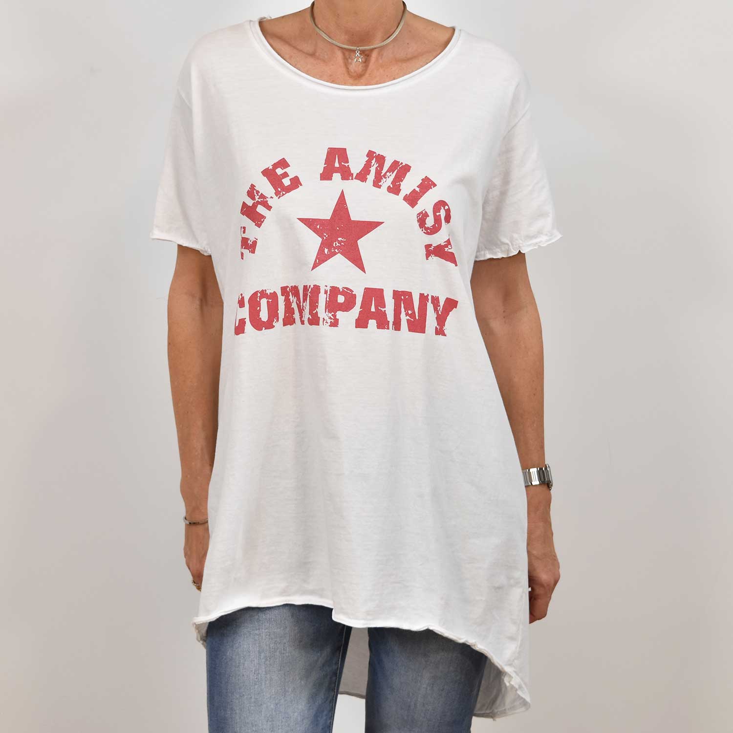 Camiseta Amisy asimétrica blanca
