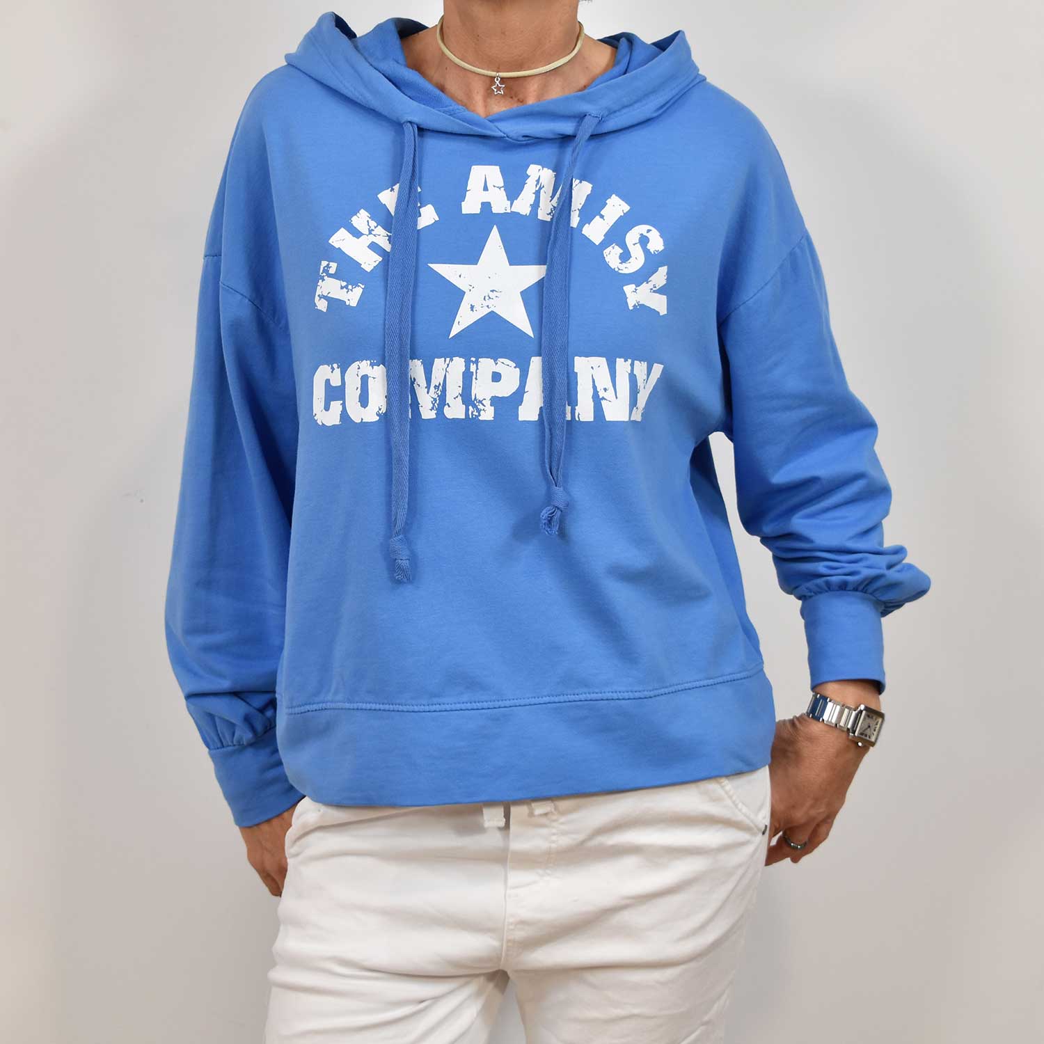 Sweatshirt Amisy à capuche bleu