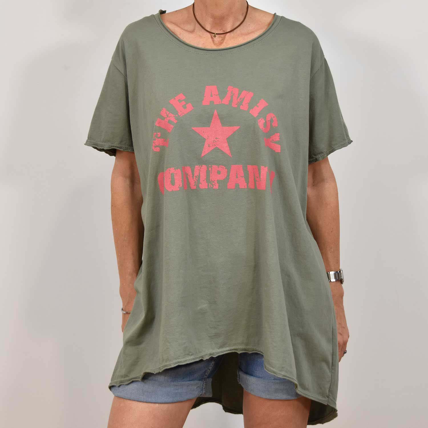 Kaki Amisy asymmetric T-shirt