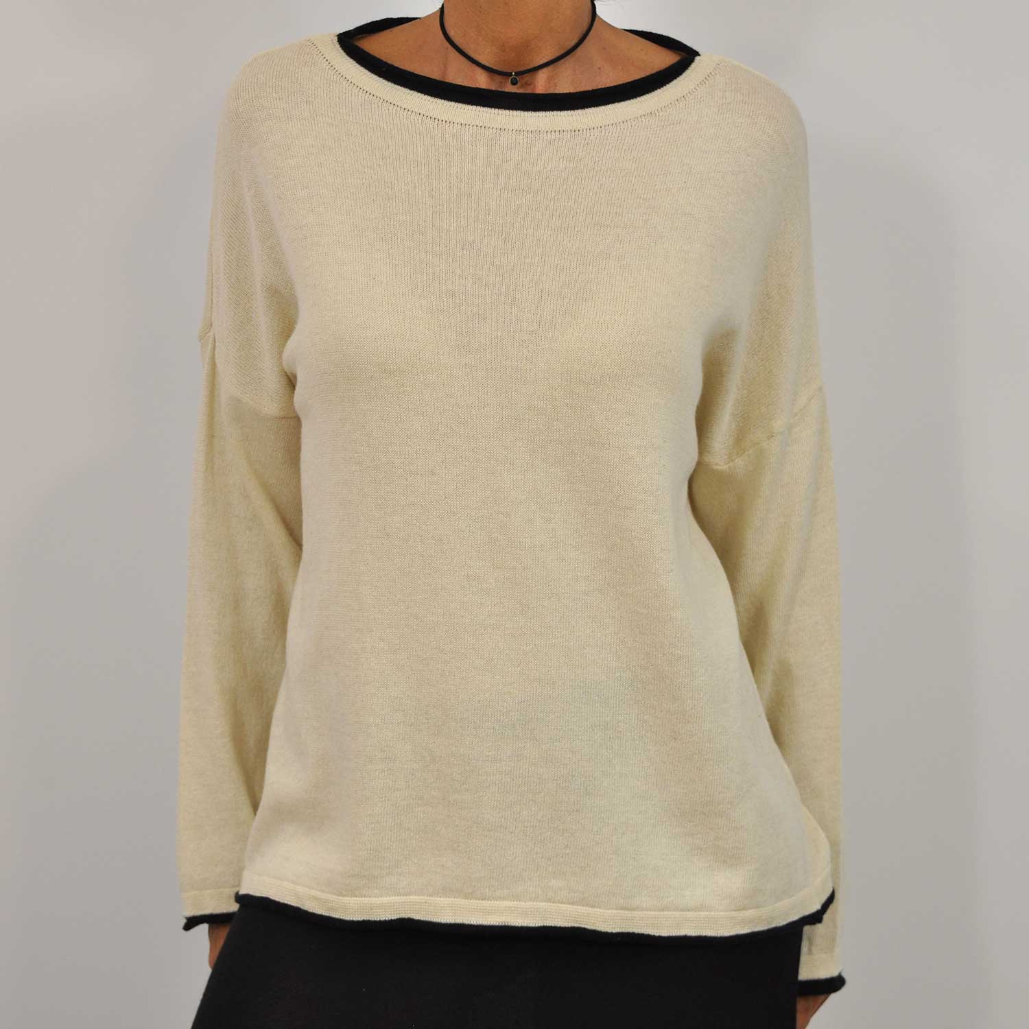 Beige thin ribbed sweater