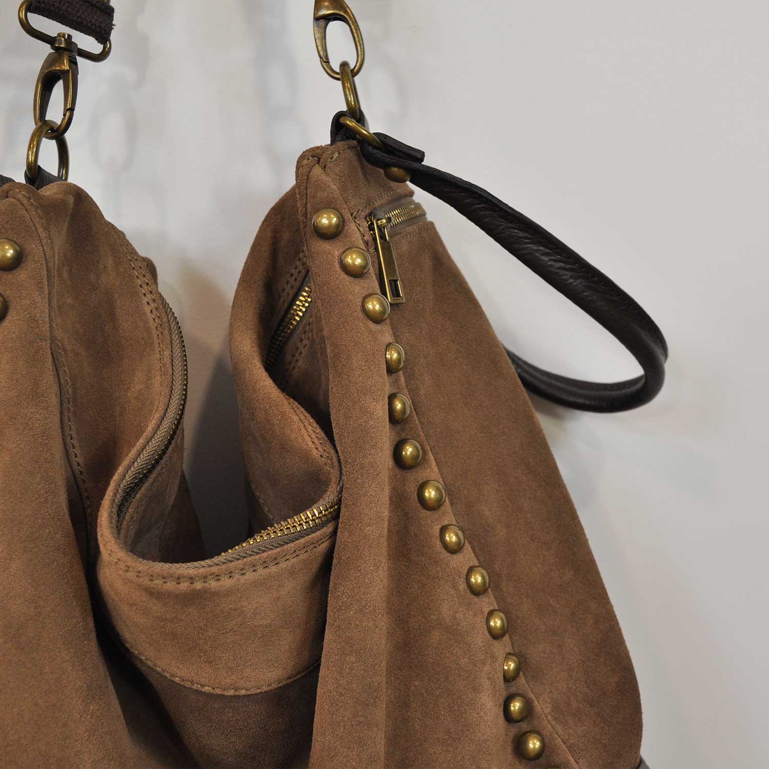 Studded leather bag