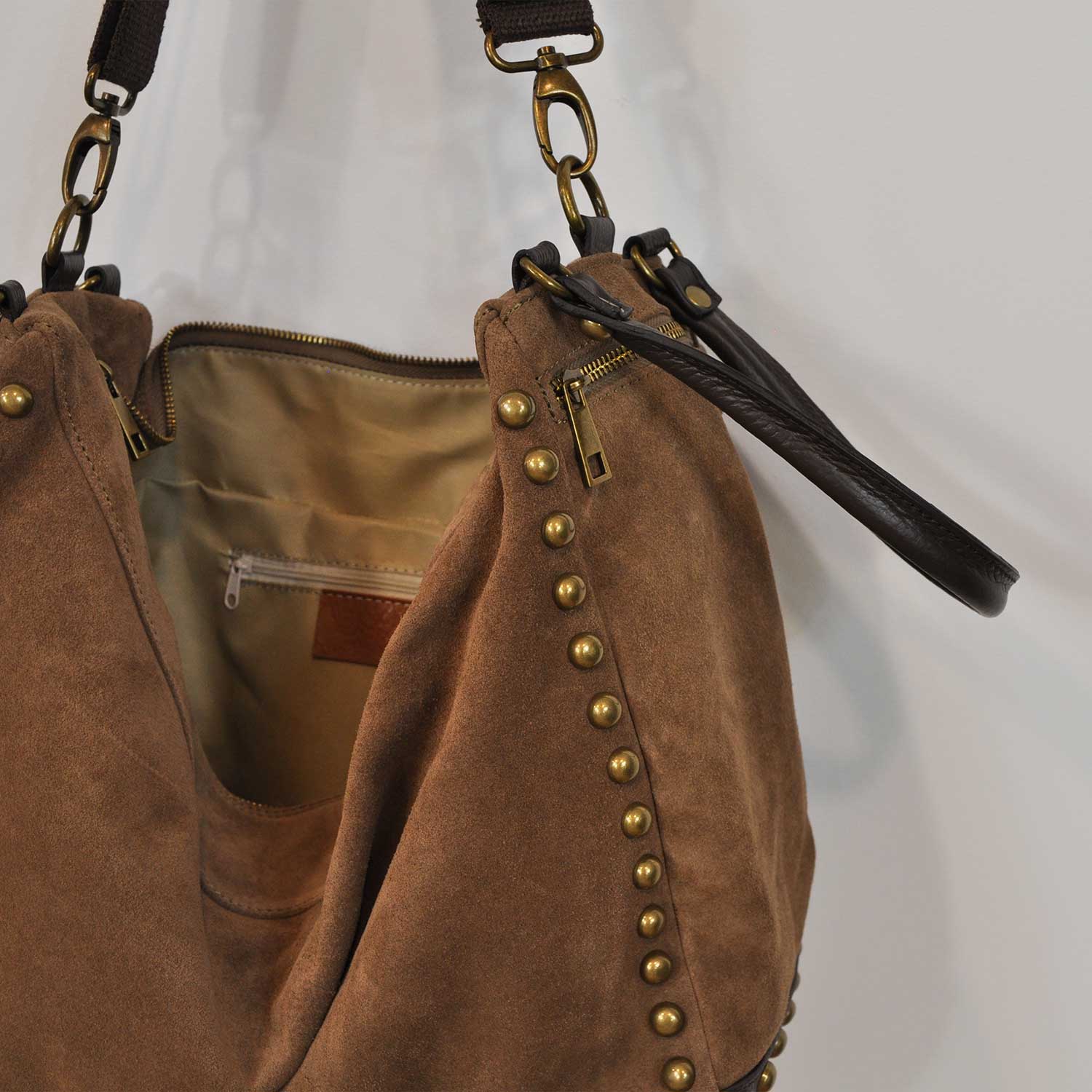 Studded leather bag