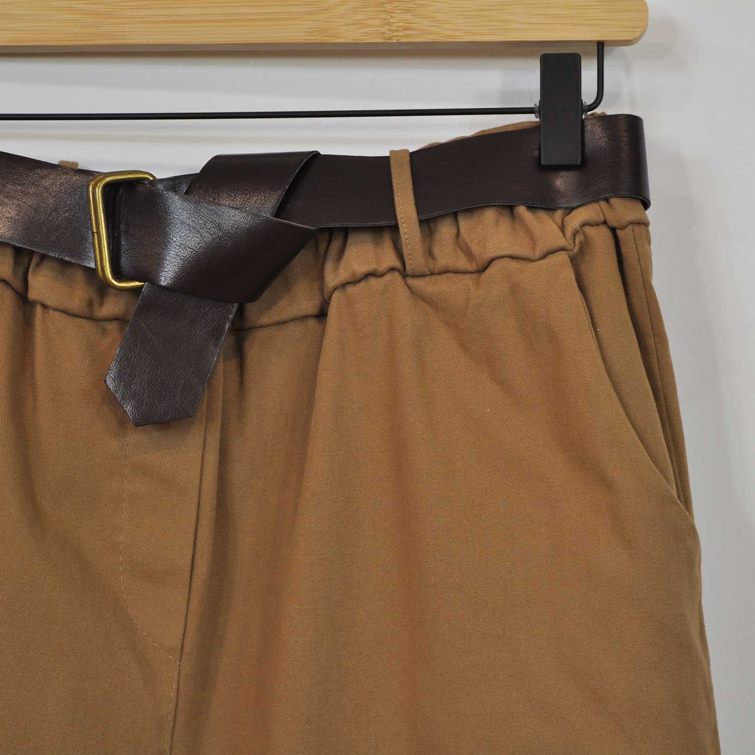 Pantalon ceinture poches marron