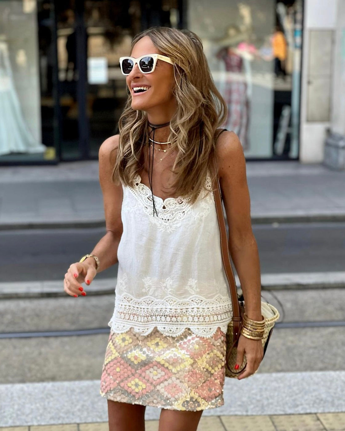 Lace top white
