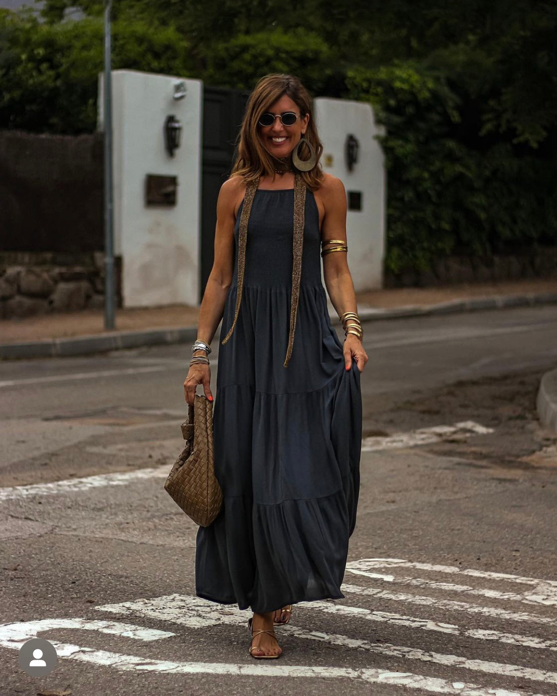 Grey ruched dress