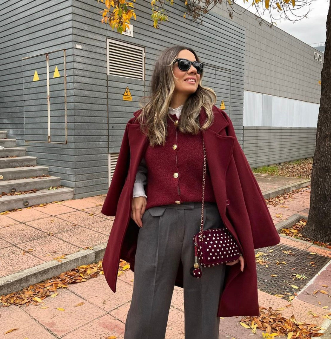 Burgundy soft buttons vest