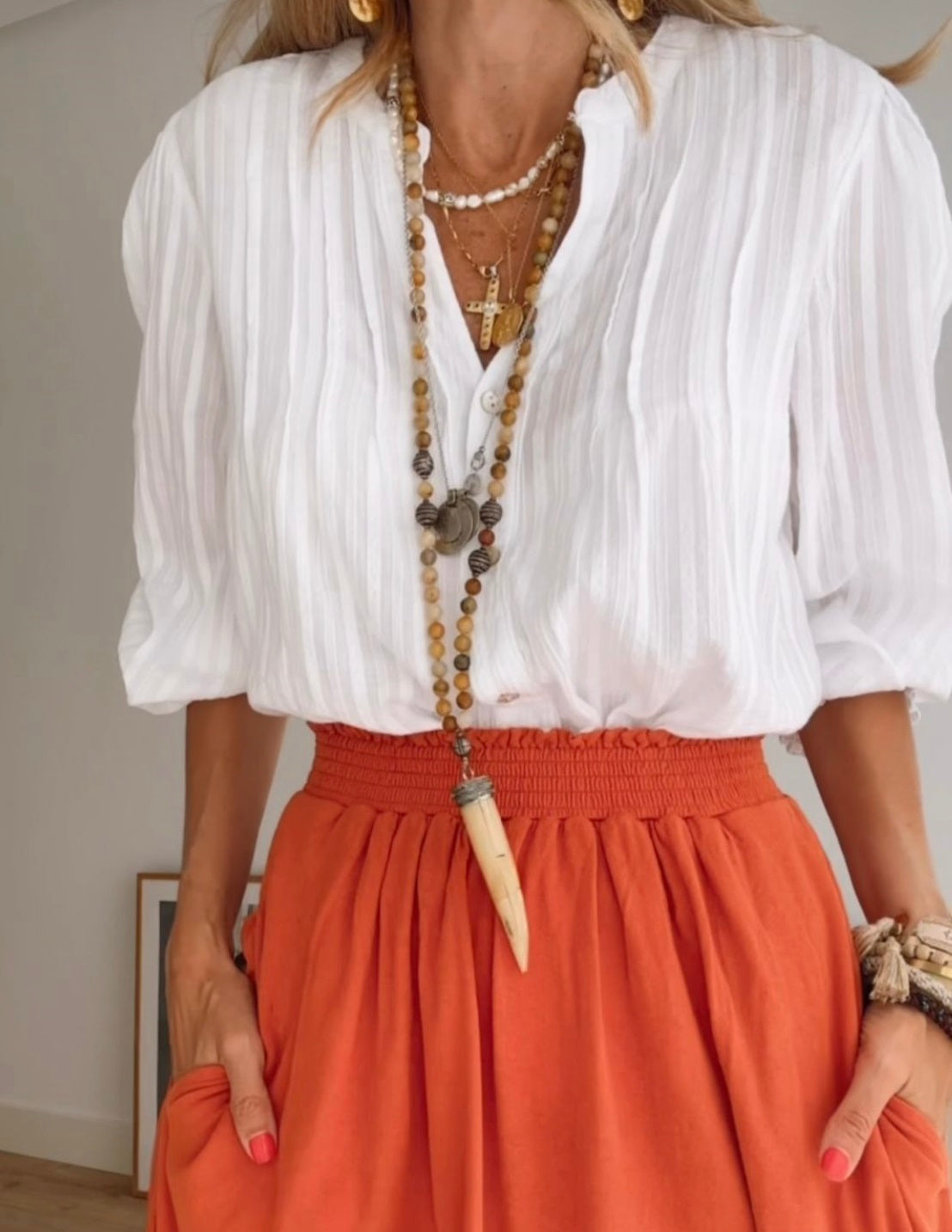 White texture shirt