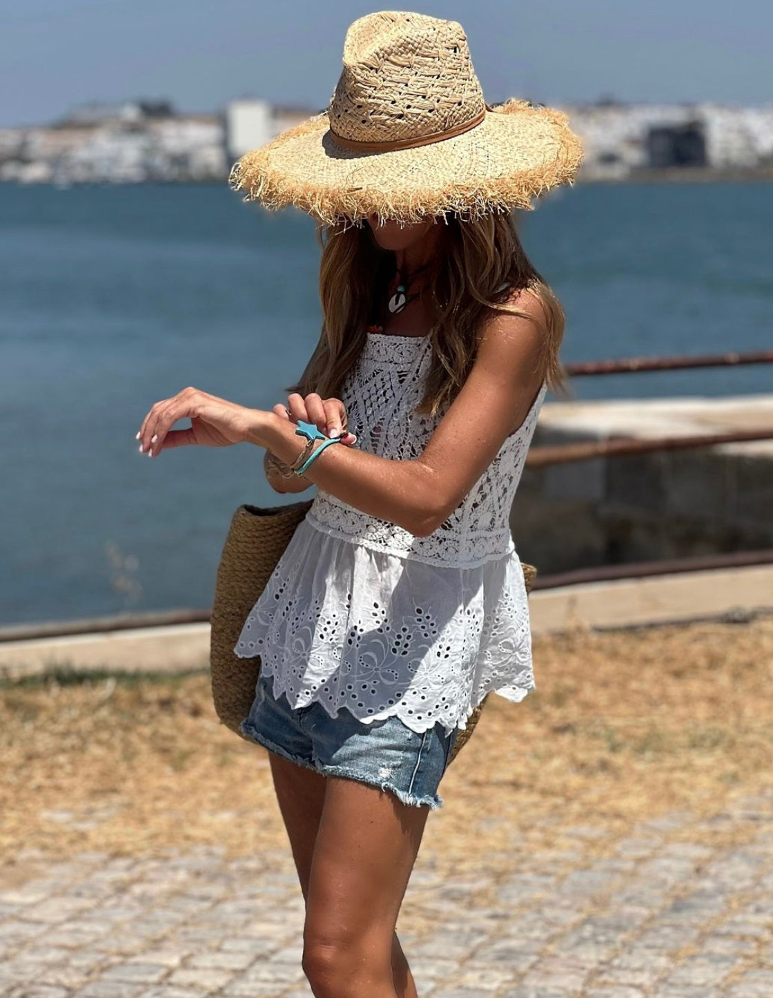 White crochet top