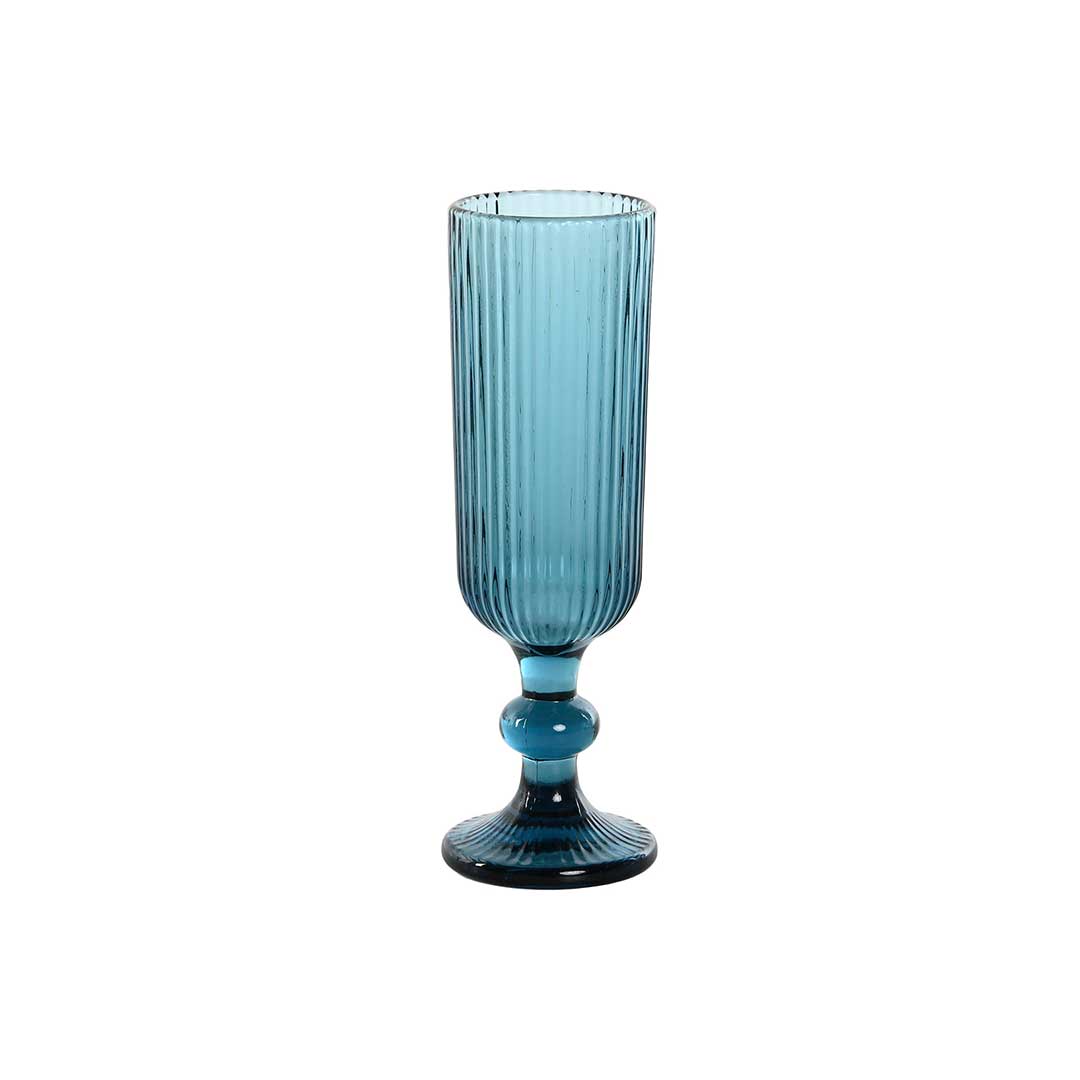 Set of blue striped champagne cups