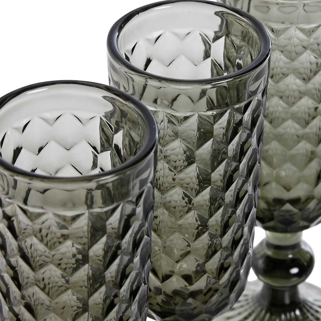 Set of grey embossed champagne cups