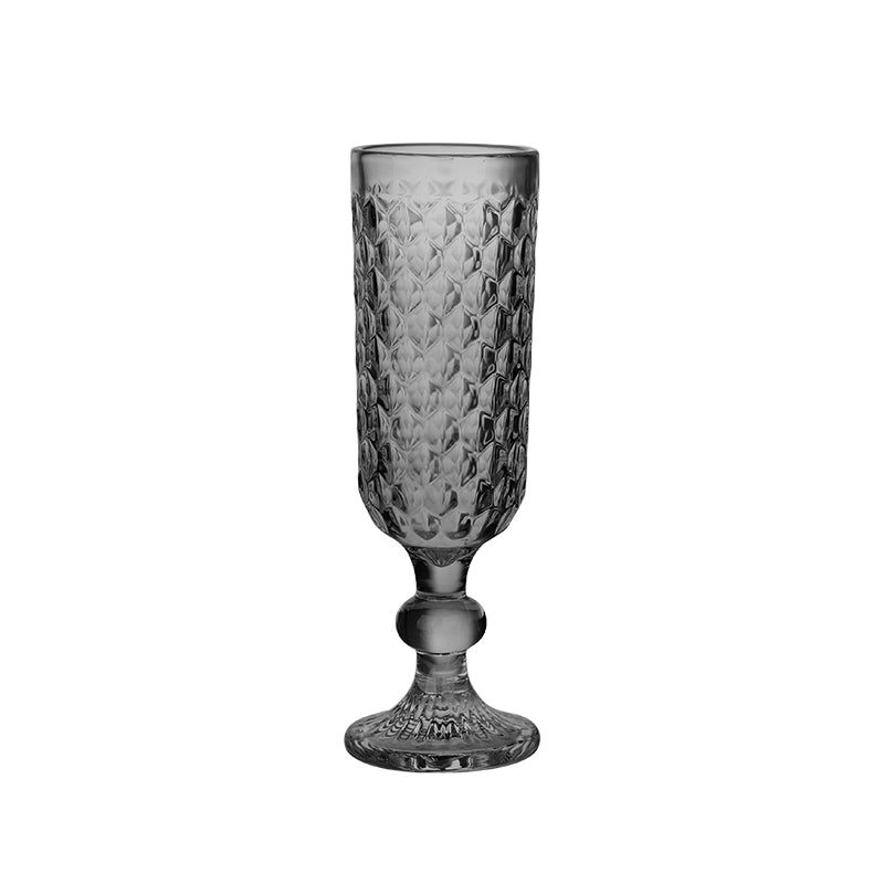Set of grey embossed champagne cups