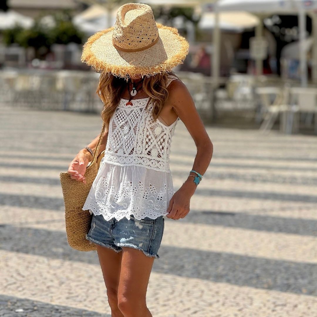 White crochet top