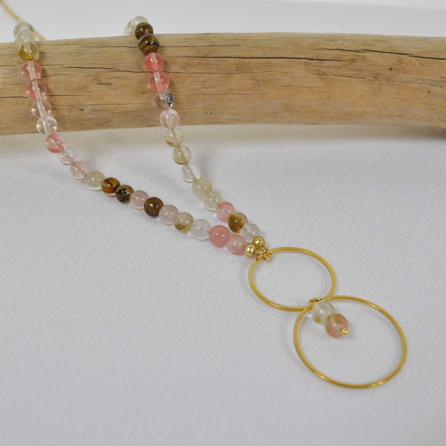 Pink hoops necklace