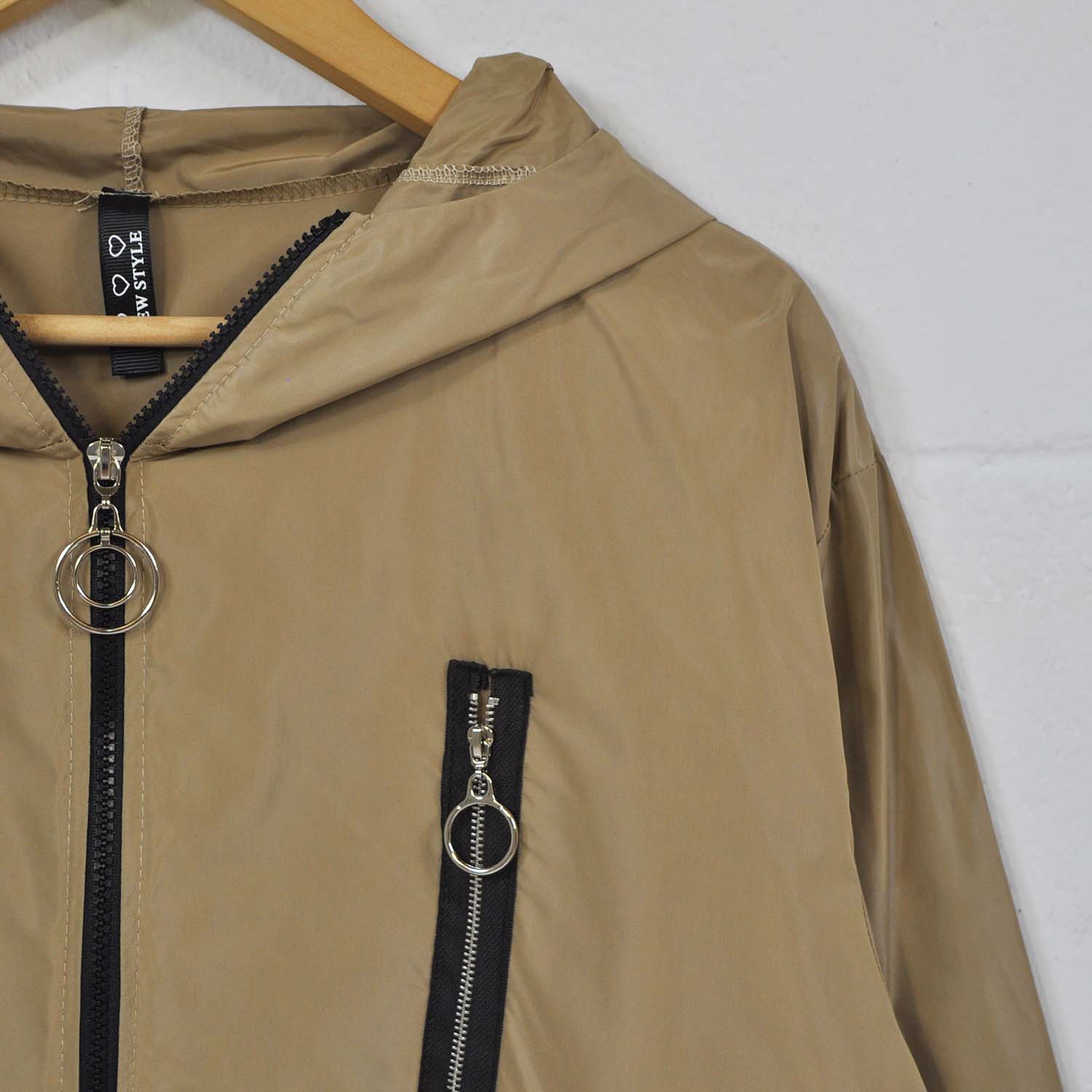 Camel windbreaker jacket