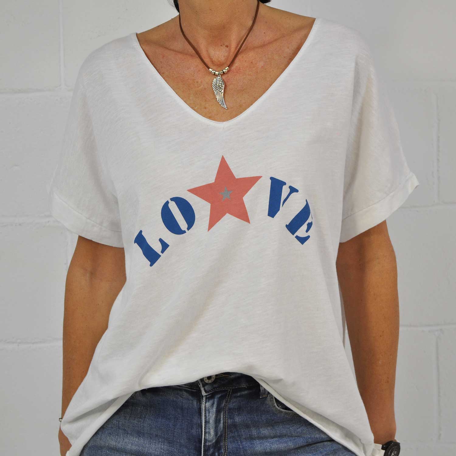 Camiseta Love blanca