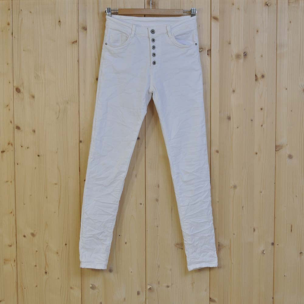 White buttons pants