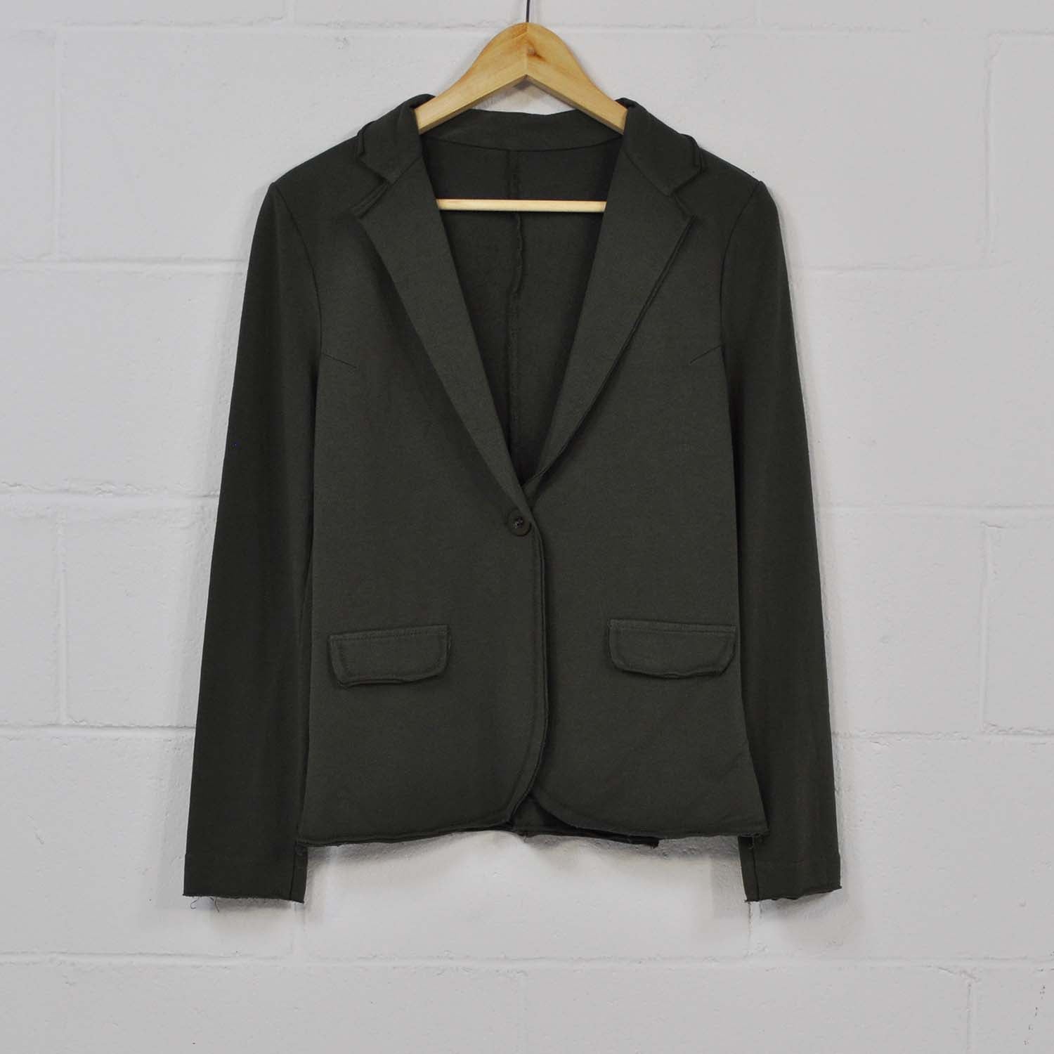 Green cotton suit jacket